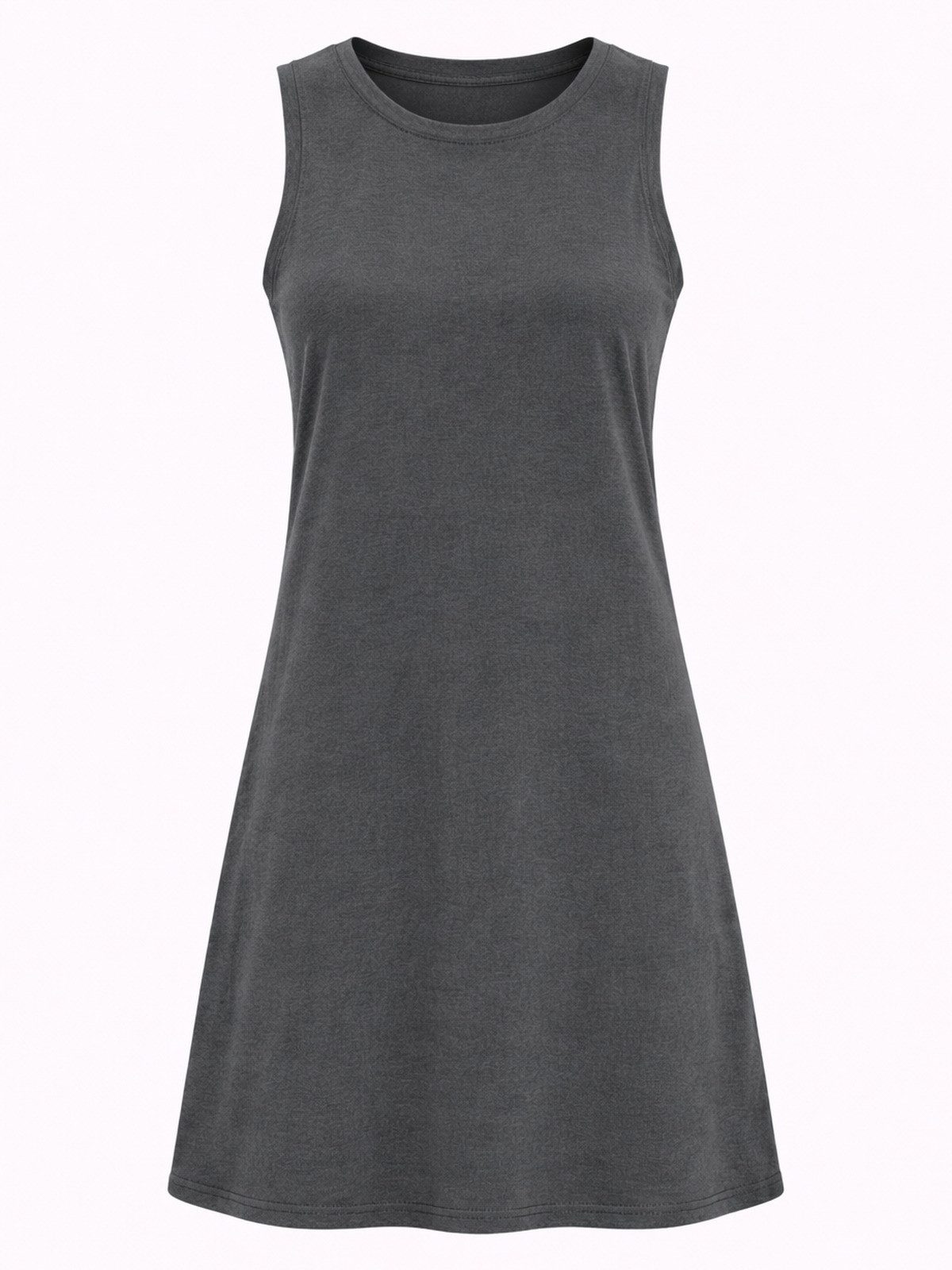 Vishes Sommerkleid Ärmelloses Kleid Damen A-Linie Jersey Baumwolle Unifarben Alternative Mode, Boho, Hippie, Ethno, Festival