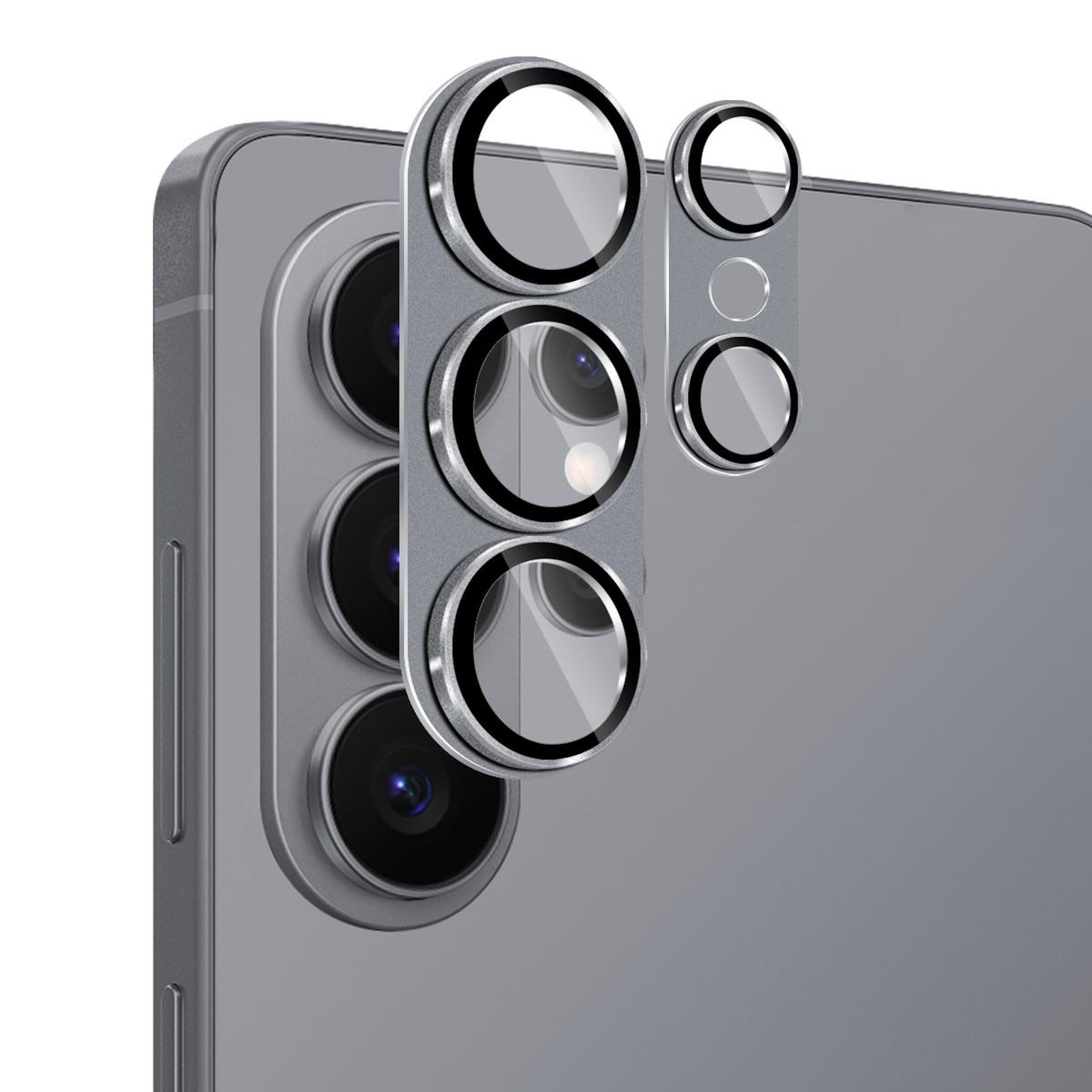 Wigento Kameraschutzglas Linsenglas für Samsung Galaxy S26 Ultra Aluminium Ring 9H Dünn Grau für Samsung Galaxy S26 Ultra 5G, Aluminium Rahmen, Anti Reflex