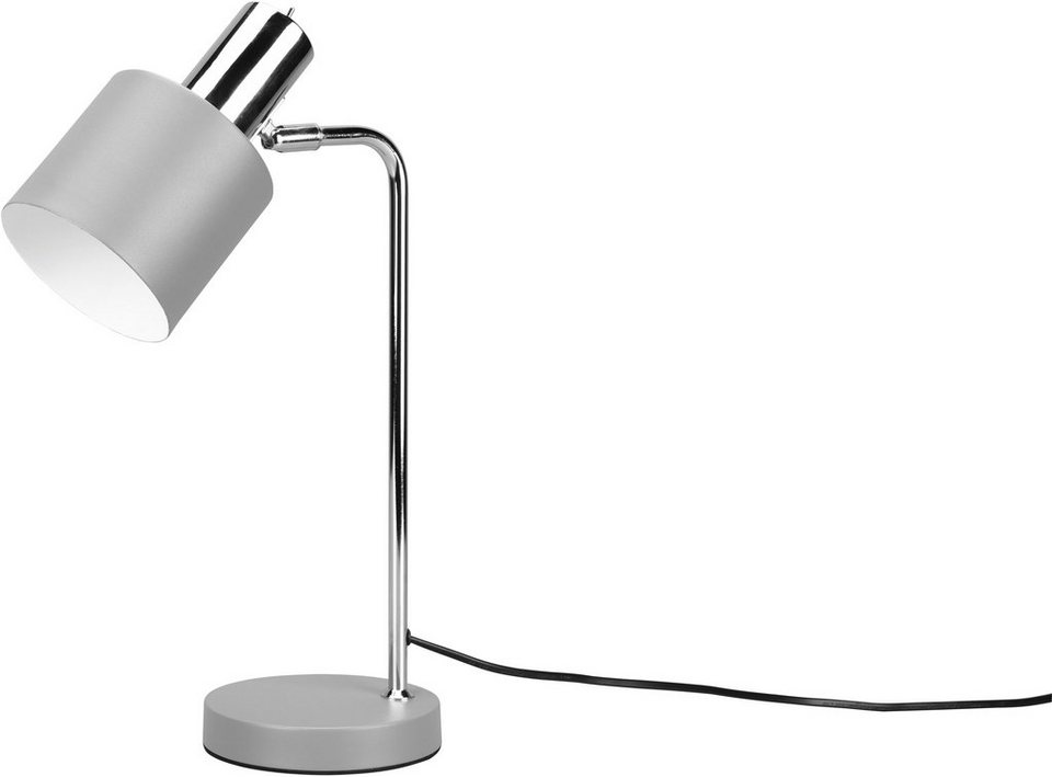 TRIO Leuchten Schreibtischlampe Adam, Ein-/Ausschalter, ohne Leuchtmittel,  warmweiß - kaltweiß, Tischleuchte 43cm, exkl 1xE14 max 10W, Kippschalter am  Metallschirm, Spot schwenkbar für flexible Einsatzmöglichkeiten