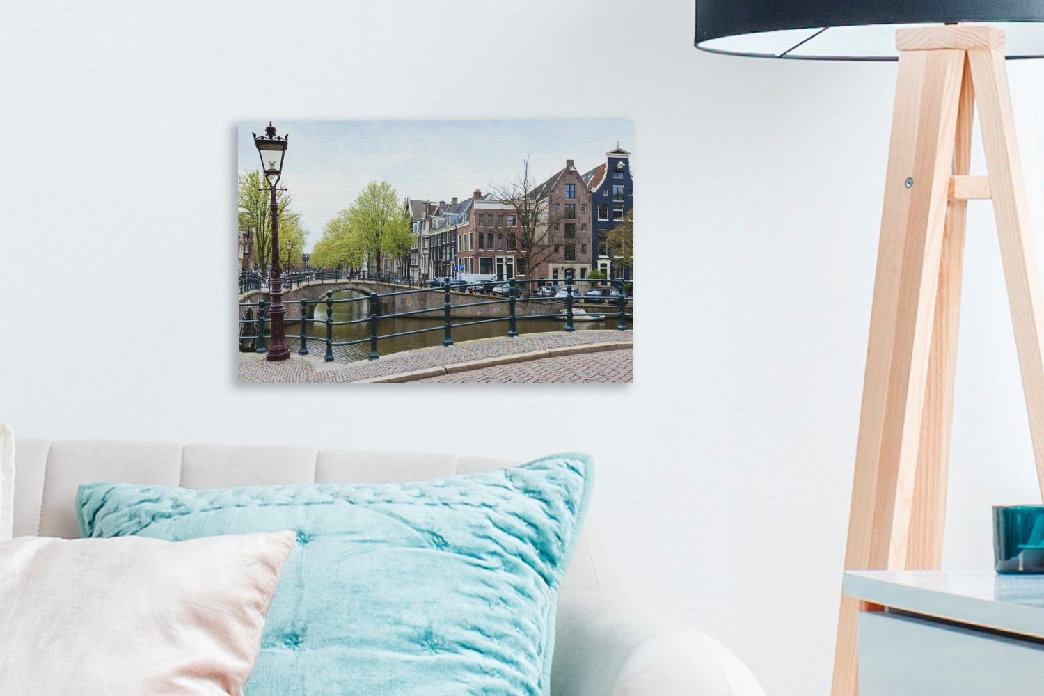 Amsterdam Wandbild St), Leinwandbild 30x20 in OneMillionCanvasses® mit Darstellung Leinwandbilder, Aufhängefertig, der Wanddeko, klassischen, (1 cm einem Keizersgracht
