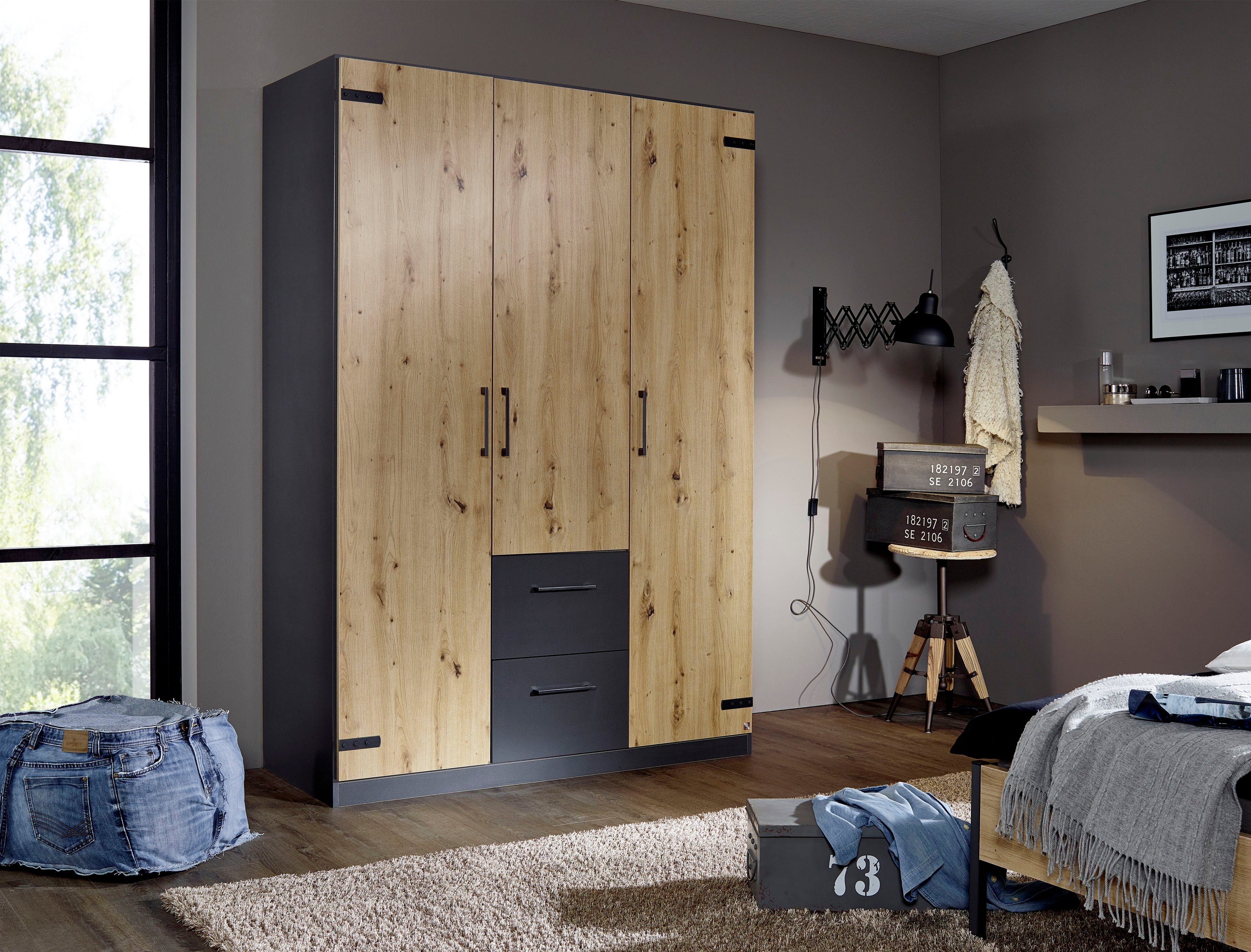 rauch Drehtürenschrank "Holmes", im Industrial Style, mit Schubkästen, mit günstig online kaufen