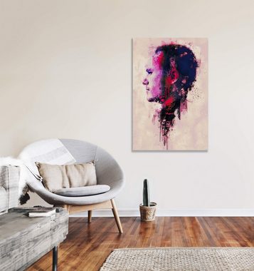 Sinus Art Leinwandbild Heath Ledger Porträt Abstrakt Kunst Schauspieler Legende rote Farbe 60x90cm Leinwandbild