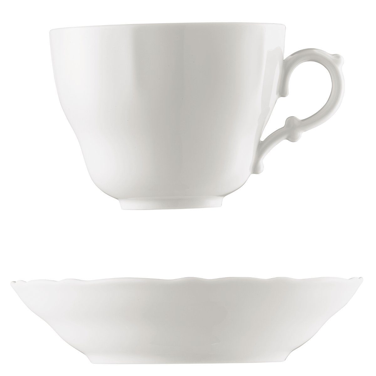 Hutschenreuther Tasse Maria Theresia Weiss Café au lait 2tlg., Porzellan