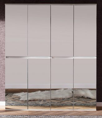 trendteam Garderobenschrank Mirror (Schuhschrank 8-türig, 148 x 191 cm) bis zu 18 Fächer