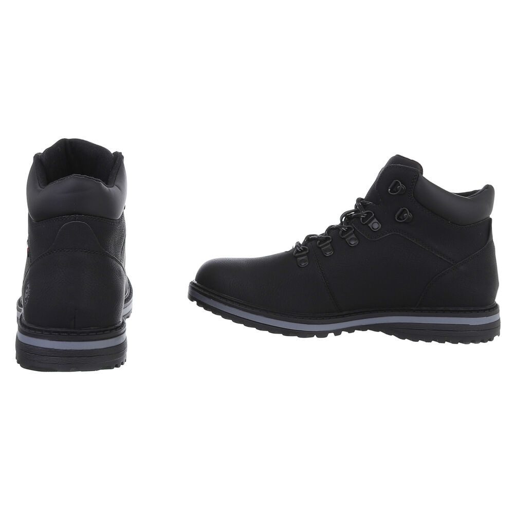 Coolwalk Herren Schnürschuhe Freizeit Stiefelette (88491816) Blockabsatz Boots in Schwarz – Bild 5 von 5
