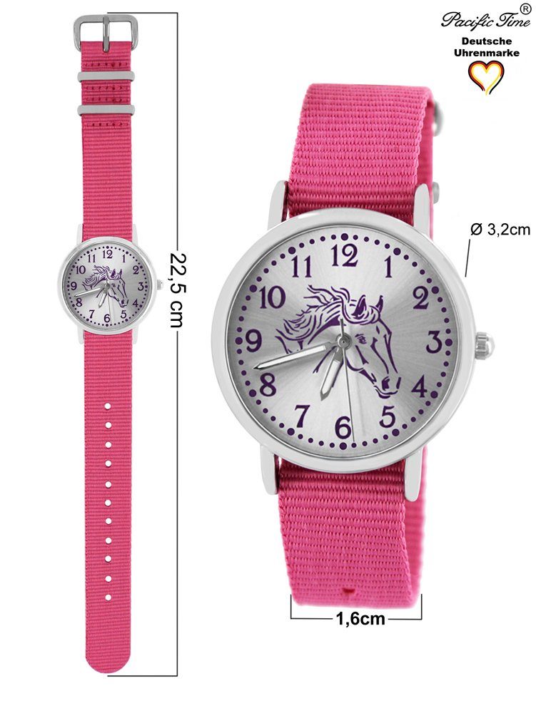 violett Versand - Pacific Match Design Kette, Set Wechselarmband Kinder Quarzuhr Gratis Time und Mix und Armbanduhr rosa Pferd