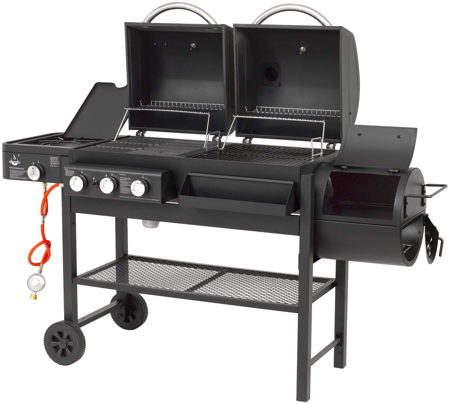 El Fuego Gasgrill Sierra, Gas- und Holzkohlekombination, BxTxH: 173,5x60x117,5 cm – Bild 3 von 5