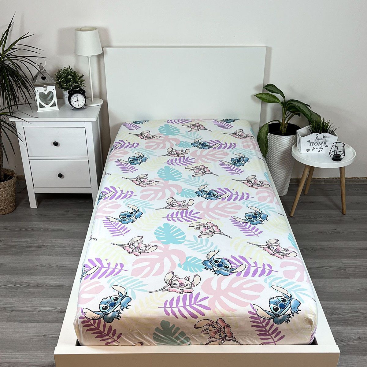 Jerry Fabrics Bettlaken Disney Lilo und Stitch Angel Spannbettlaken Alien B günstig online kaufen
