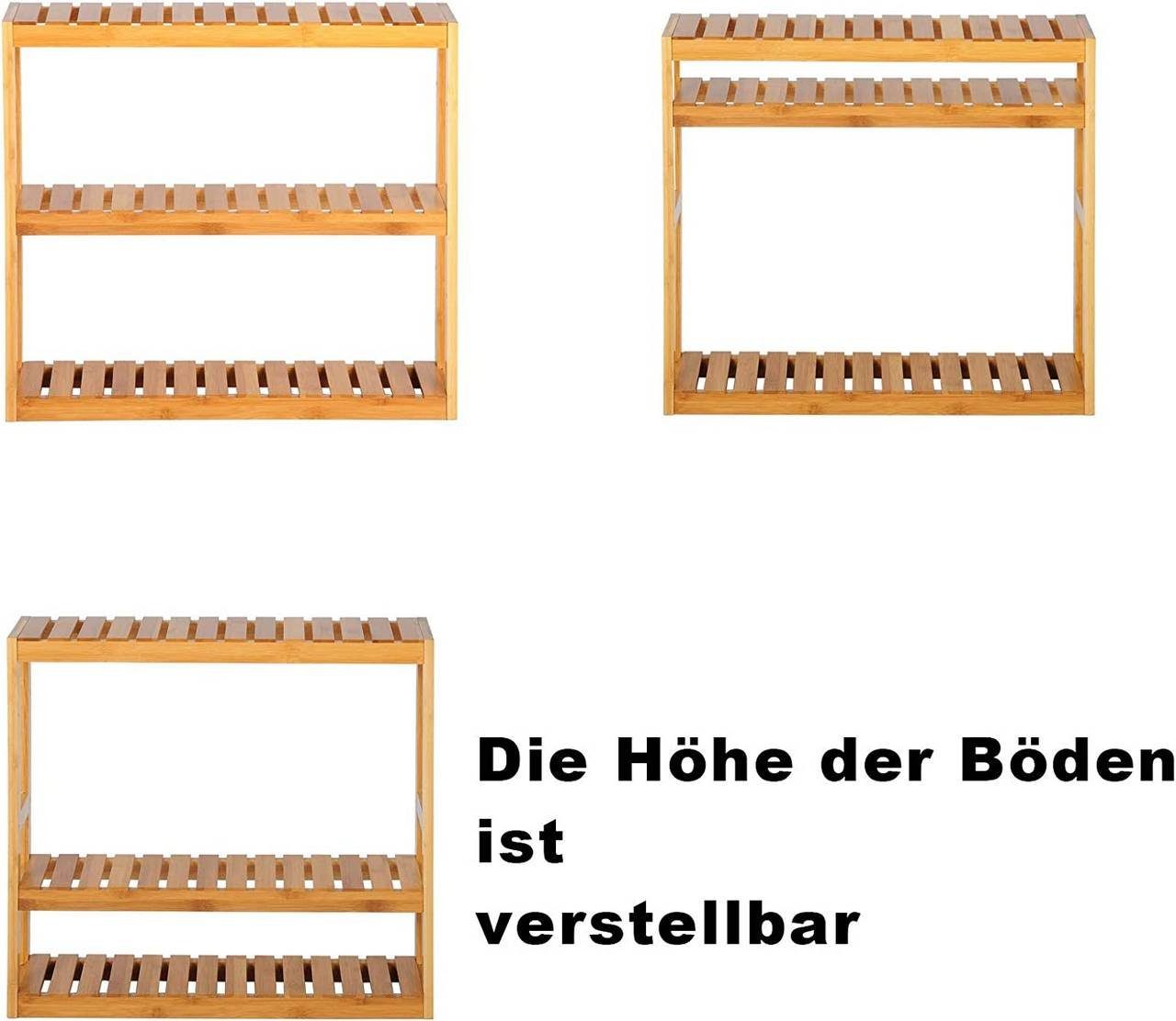 Woltu Standregal, 1-tlg., Bambus Badregal aus Kücheregal