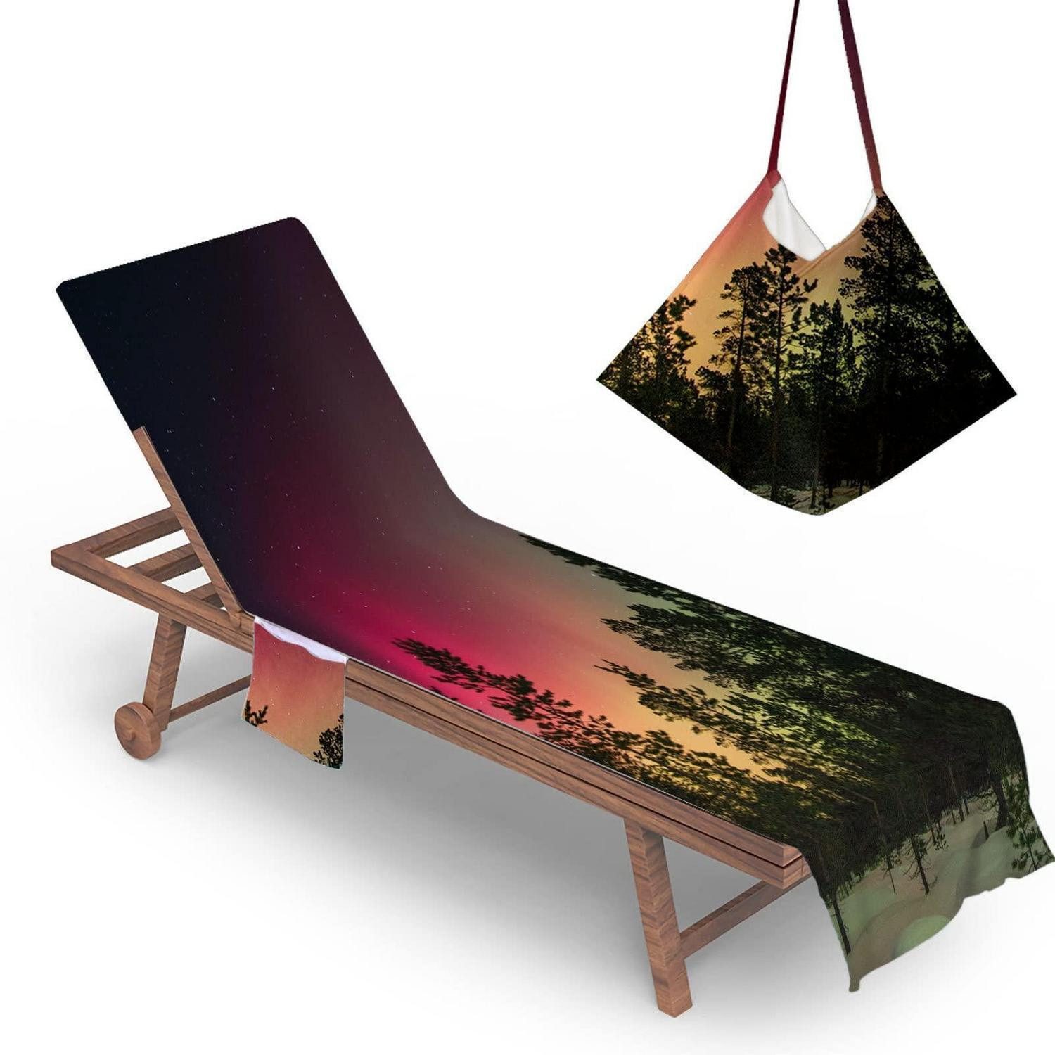 LuxusKollektion Strandtuch Liegestuhlauflage Meer Polarlicht 75x210cm, (1-St)