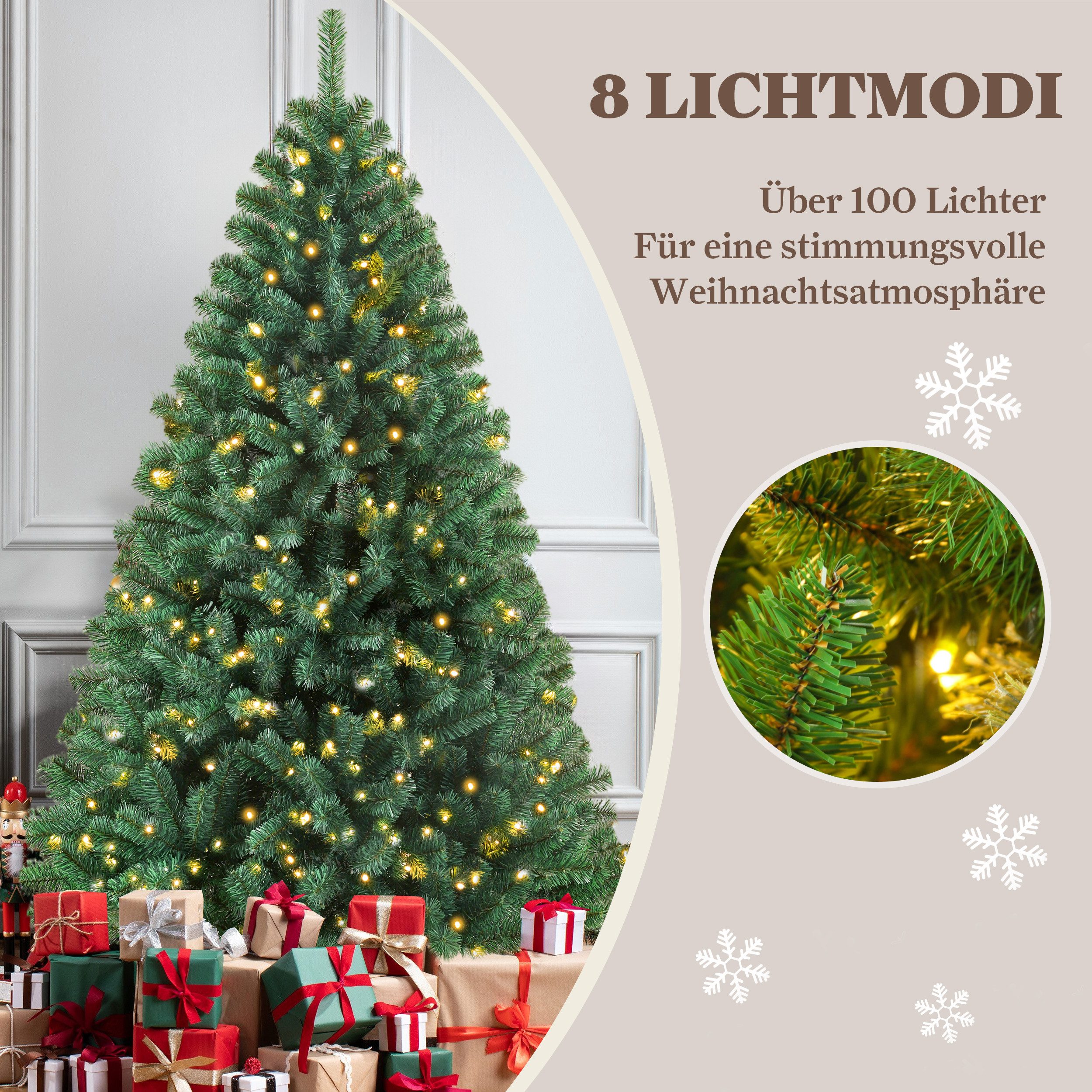 Sinaopus Künstlicher Weihnachtsbaum mit Beleuchtung, 210cm, Künstlich Tanne günstig online kaufen