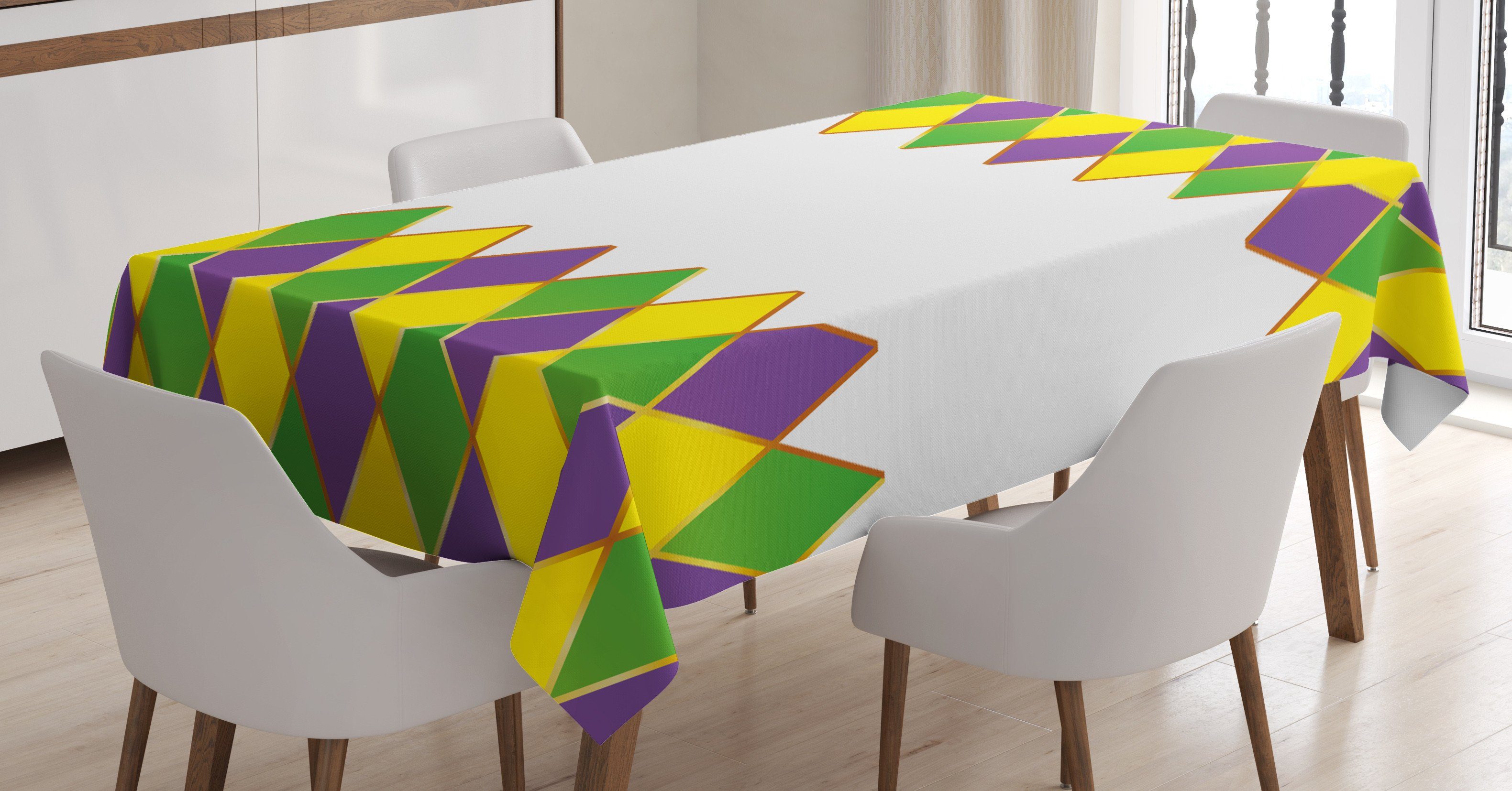Abakuhaus Tischdecke Farbfest Waschbar Für den Außen Bereich geeignet Klare Farben, Karneval Carnival Colors Gitter | Tischdecken
