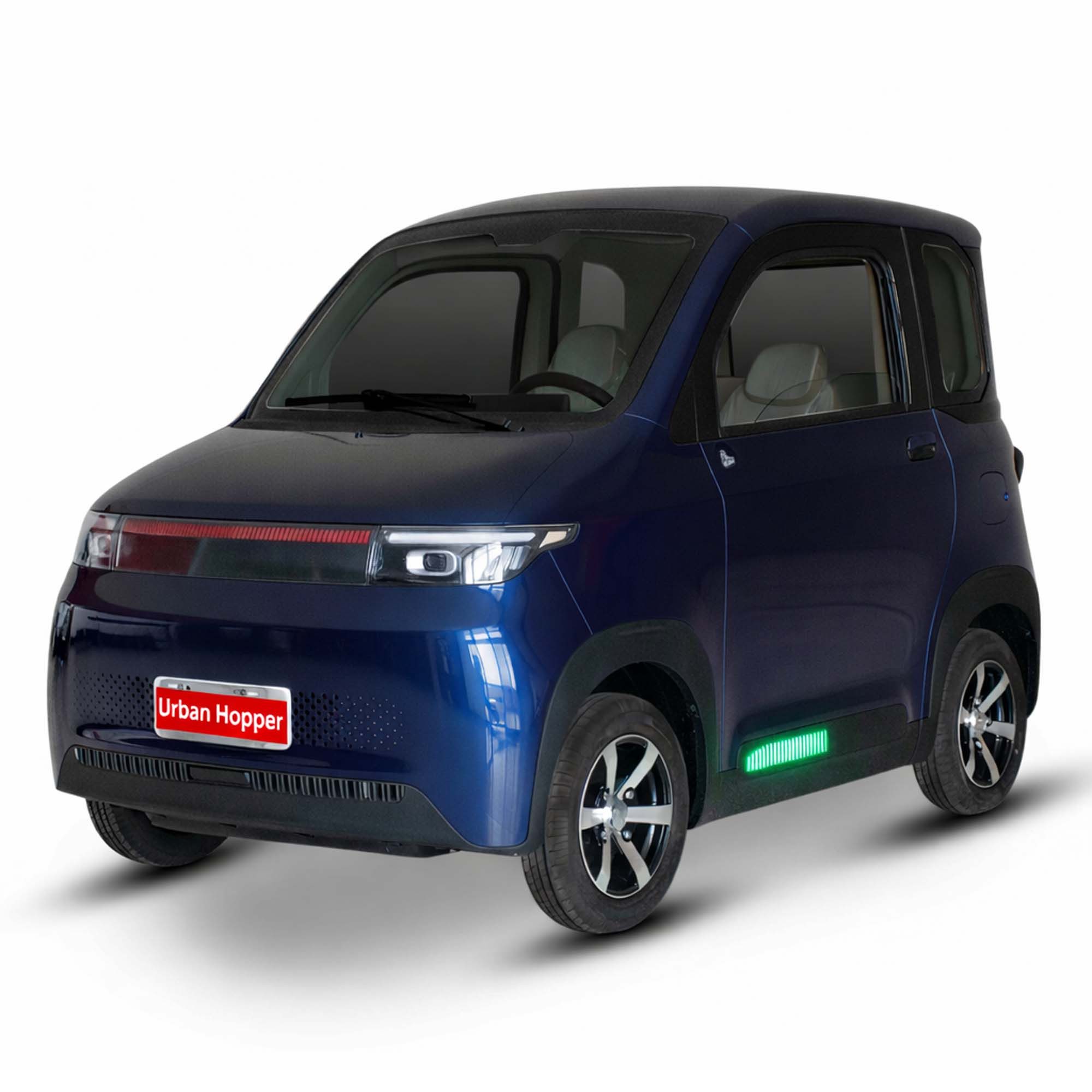 Urban Hopper E-Motorroller Elektro-Kabinenroller Urban Hopper Twin Plus 4-Rad Microcar 2-Sitzer, 4000 W, 45 km/h, 2 Sitze nebeneinander, mit Klimaanlage Heckklappe Blei-Gel ca. 85 km