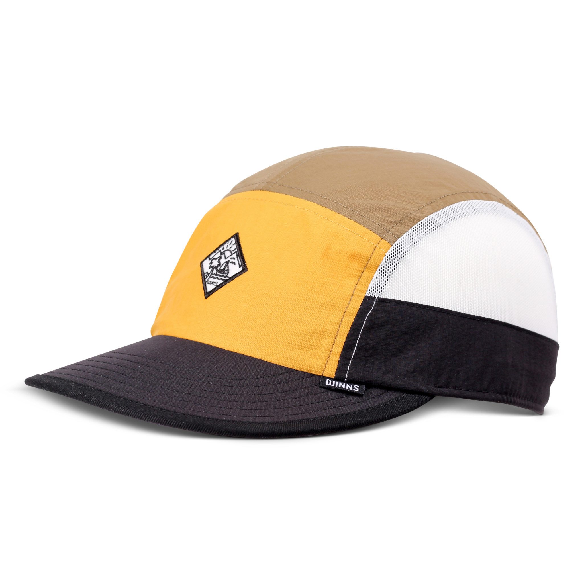 Djinns Flat Cap Djinns 5 Panel Soft Flat Cap MoBeSea Multi (Basecap, Basecap, 5 Panel Flat Cap) seitliche Mesh-Einsätze