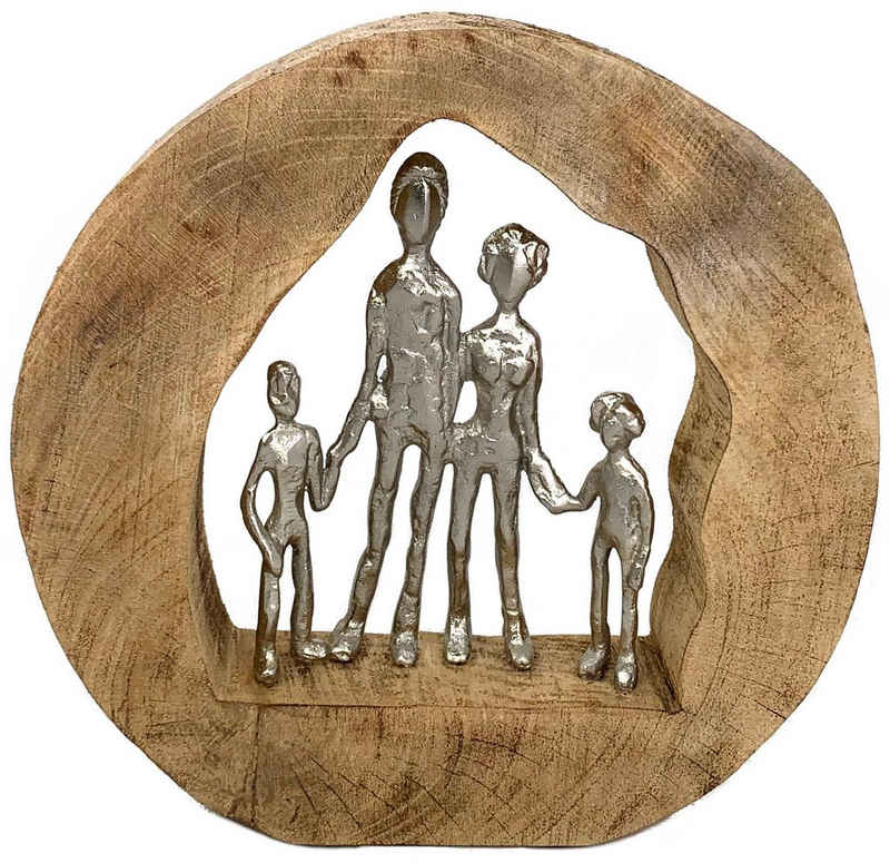 Moritz Skulptur »Skulptur Familien Zusammenhalt 29x28x7cm«, Dekoobjekt Holz, Tischdeko, Fensterdeko, Wanddeko, Holzdeko