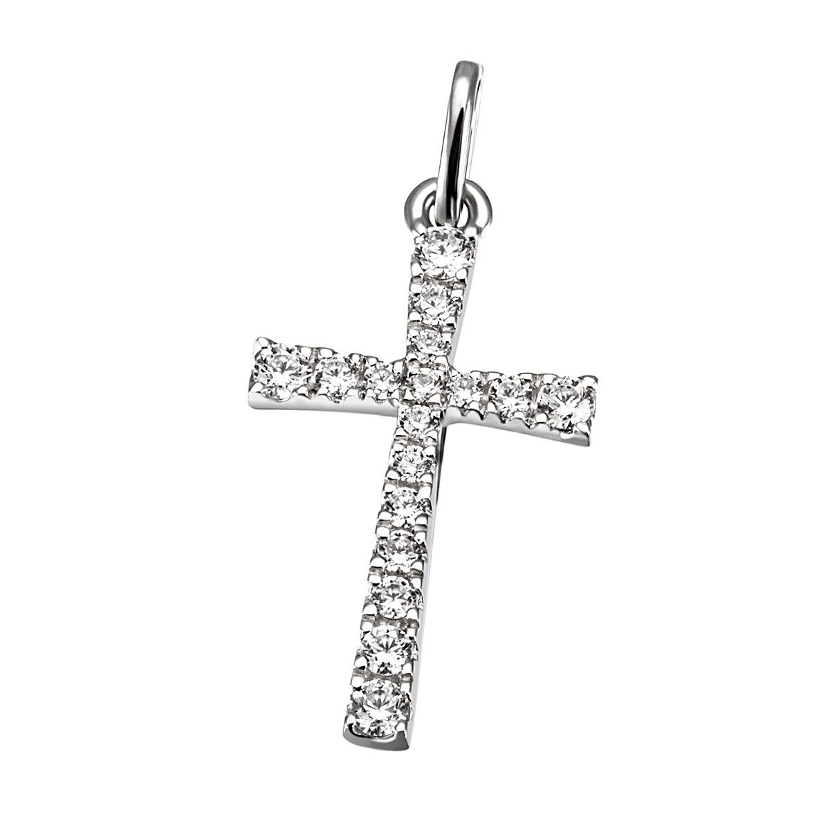 Kreuzanhänger aus 585/750er Weiß- oder Gelbgold, Kreuz-Motiv, 10mm breit