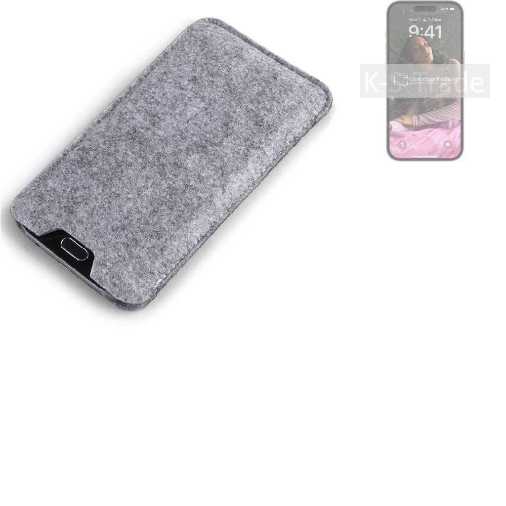 K-S-Trade Handyhülle für Apple iPhone 14 Pro, Filz Handyhülle Schutzhülle Filztasche Filz Tasche Case Sleeve