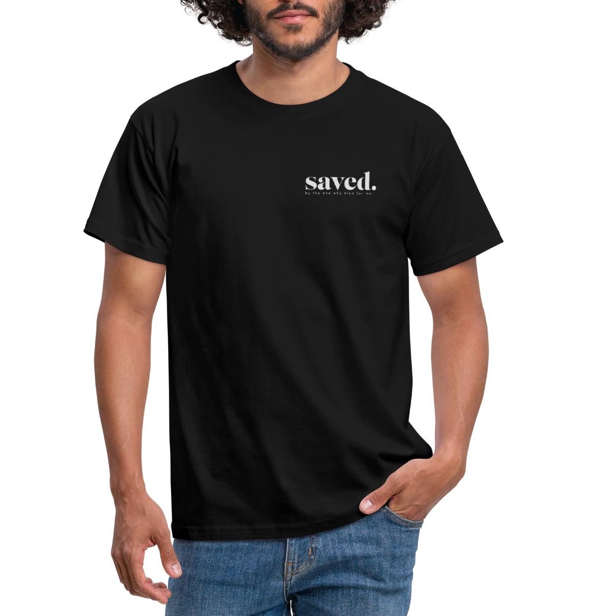 Spreadshirt T-Shirt Saved By Jesus Gott Religion Christus Christ Männer T-S günstig online kaufen