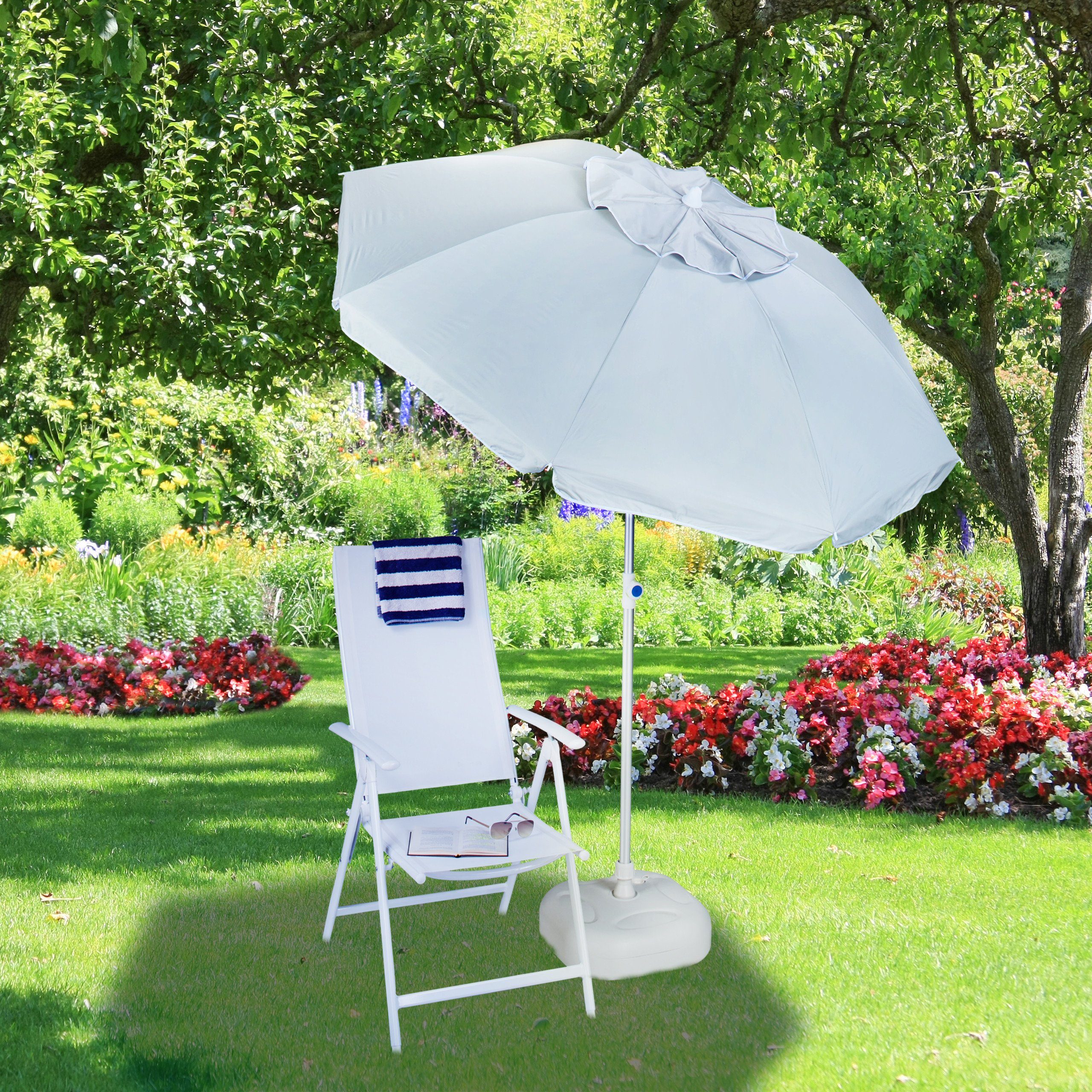relaxdays Sonnenschirm 180 cm, Anthrazit günstig online kaufen