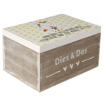 Mr. & Mrs. Panda Dekokiste Einhorn Traurig - Weiß - Geschenk, Erinnerungsbox, Kiste, Einhörner, (1 St)