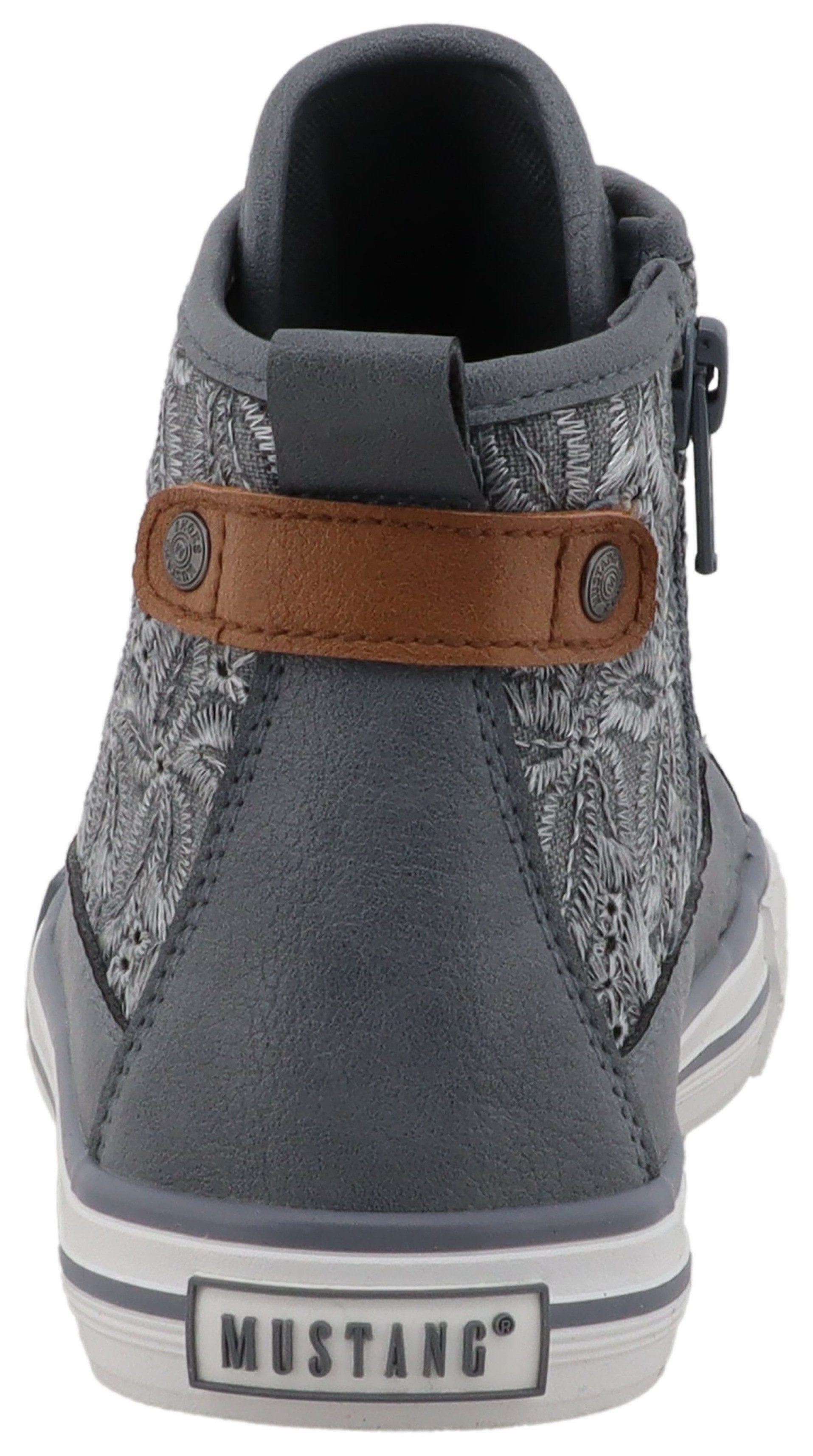 Mustang Shoes Gaspare Sneaker Schnürboots, Freizeitschuh mit hübscher Blüenstickerei