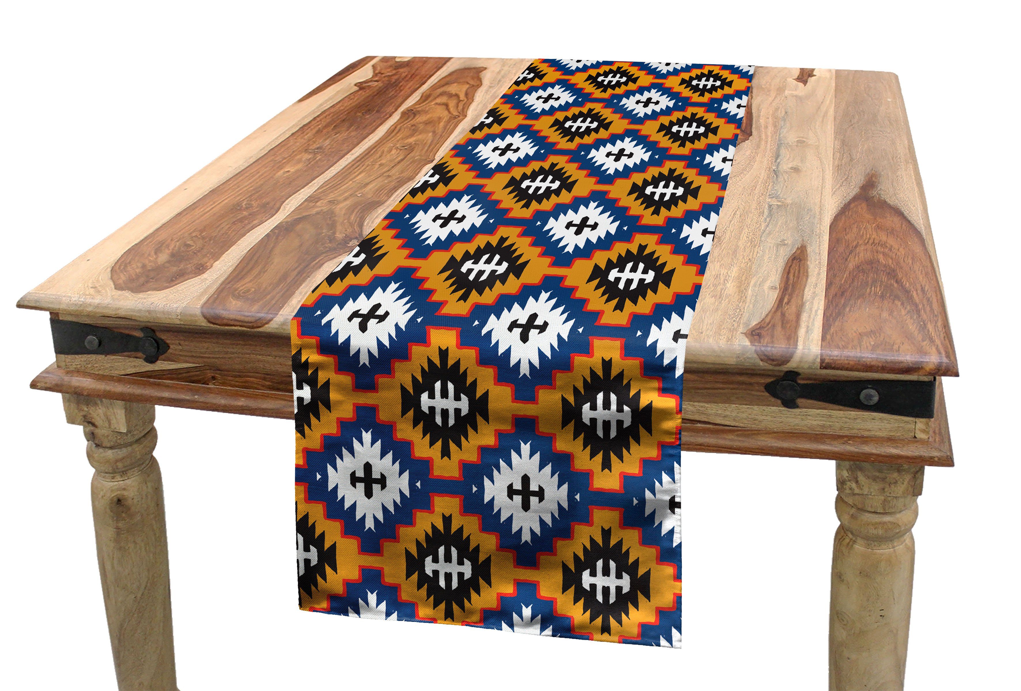 Abakuhaus Tischläufer Esszimmer Küche Rechteckiger Dekorativer Tischläufer, Mexican Drucken Simplistic Ethnic Art