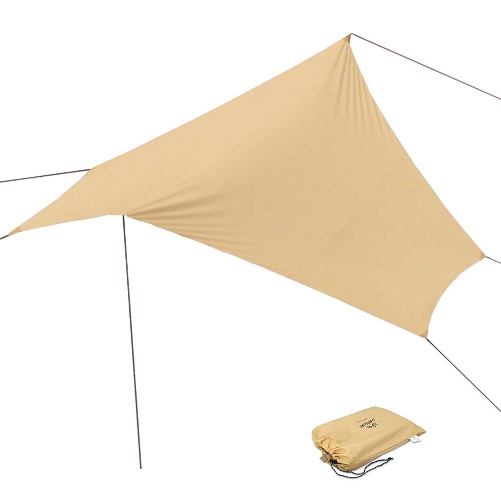 Campguru Sonnensegel Tarp Wing Sonnen Segel Camping Vor Zelt, Wind Schutz Plane Baumwolle 4 m