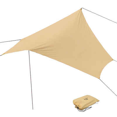 Campguru Sonnensegel Tarp Wing Sonnen Segel Camping Vor Zelt, Wind Schutz Plane Baumwolle 4 m