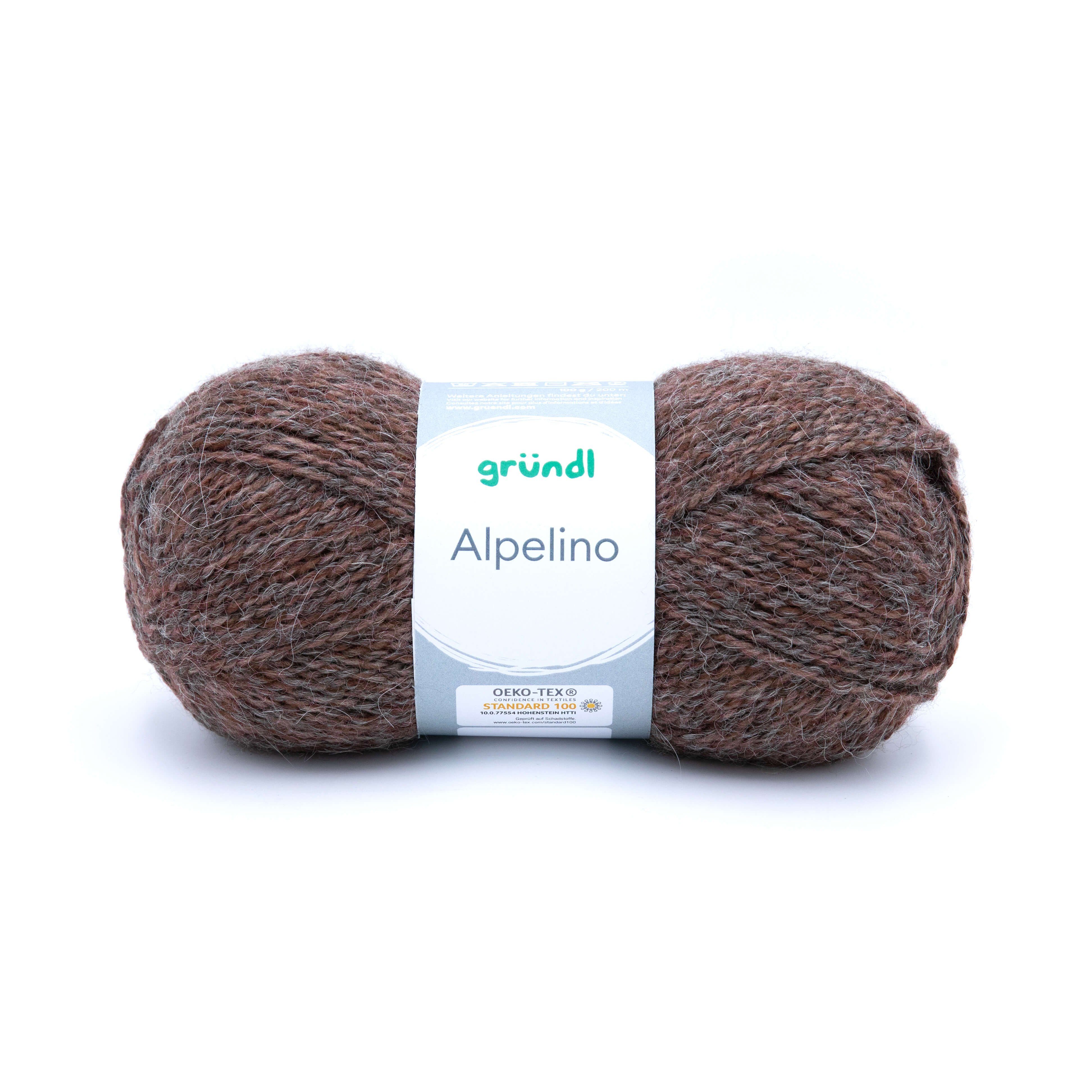 Gründl Wolle zum Stricken oder Häkeln Alpelino mit Alpakawolle Häkelwolle, 200,00 m (100g Strickwolle, Strickgarn, Handstrickgarn, mit Anleitung für einen Schal zum download), mit Alpaka Wolle
