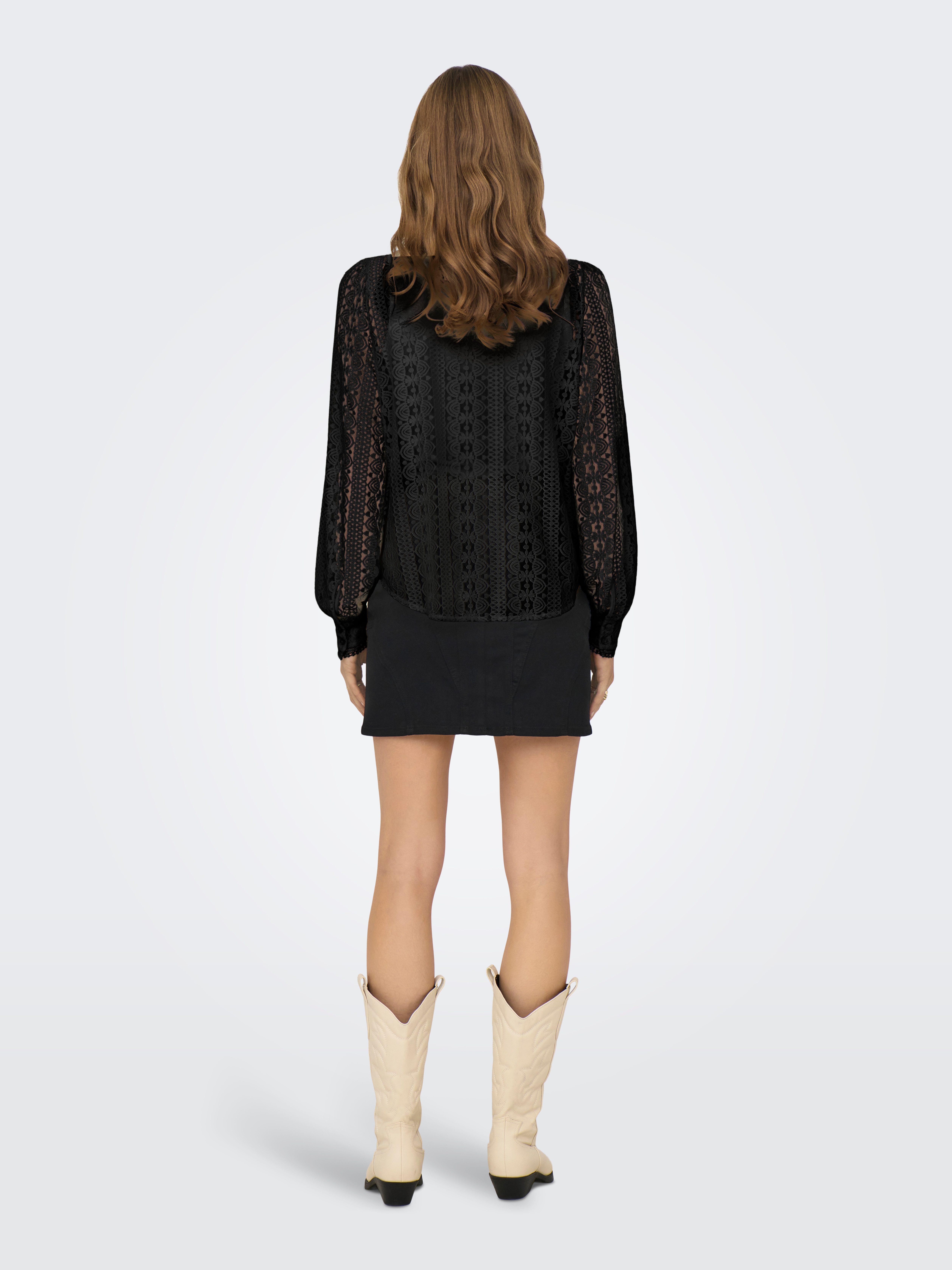 ONLY Spitzenbluse ONLREBA LACE L/S SHIRT günstig online kaufen