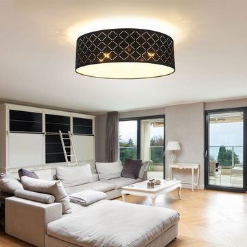 etc-shop LED Deckenleuchte, Leuchtmittel inklusive, Warmweiß, Farbwechsel, Design Decken Leuchte Wohn Zimmer Textil Schirm Lampe