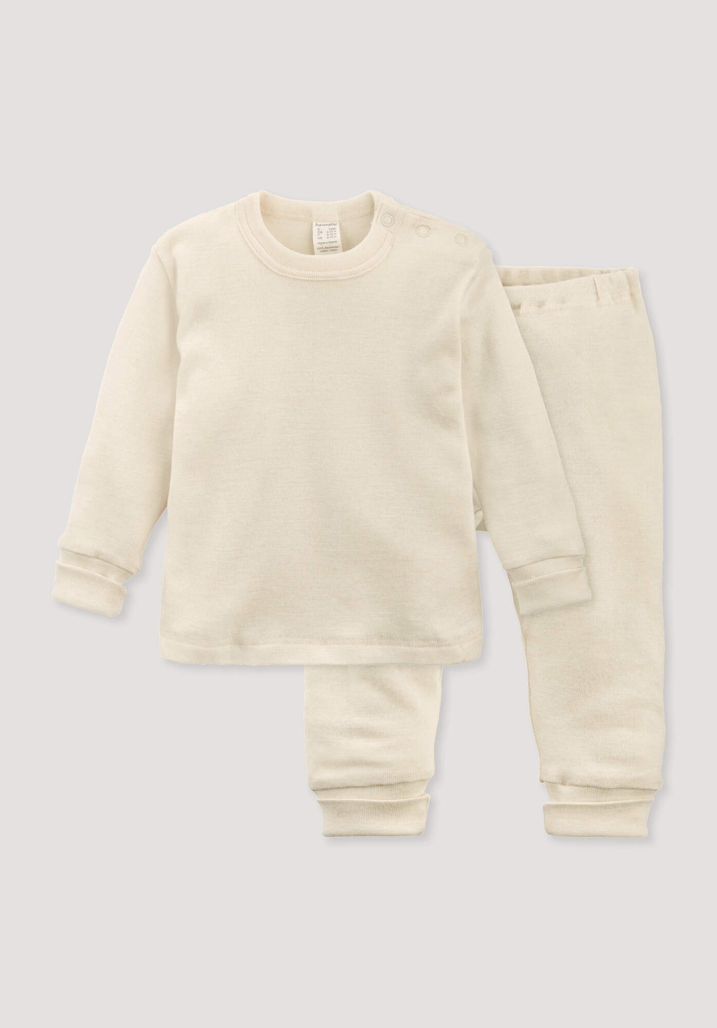 Hessnatur Pyjama aus Bio-Baumwolle mit Merinowolle und Seide (2 tlg)