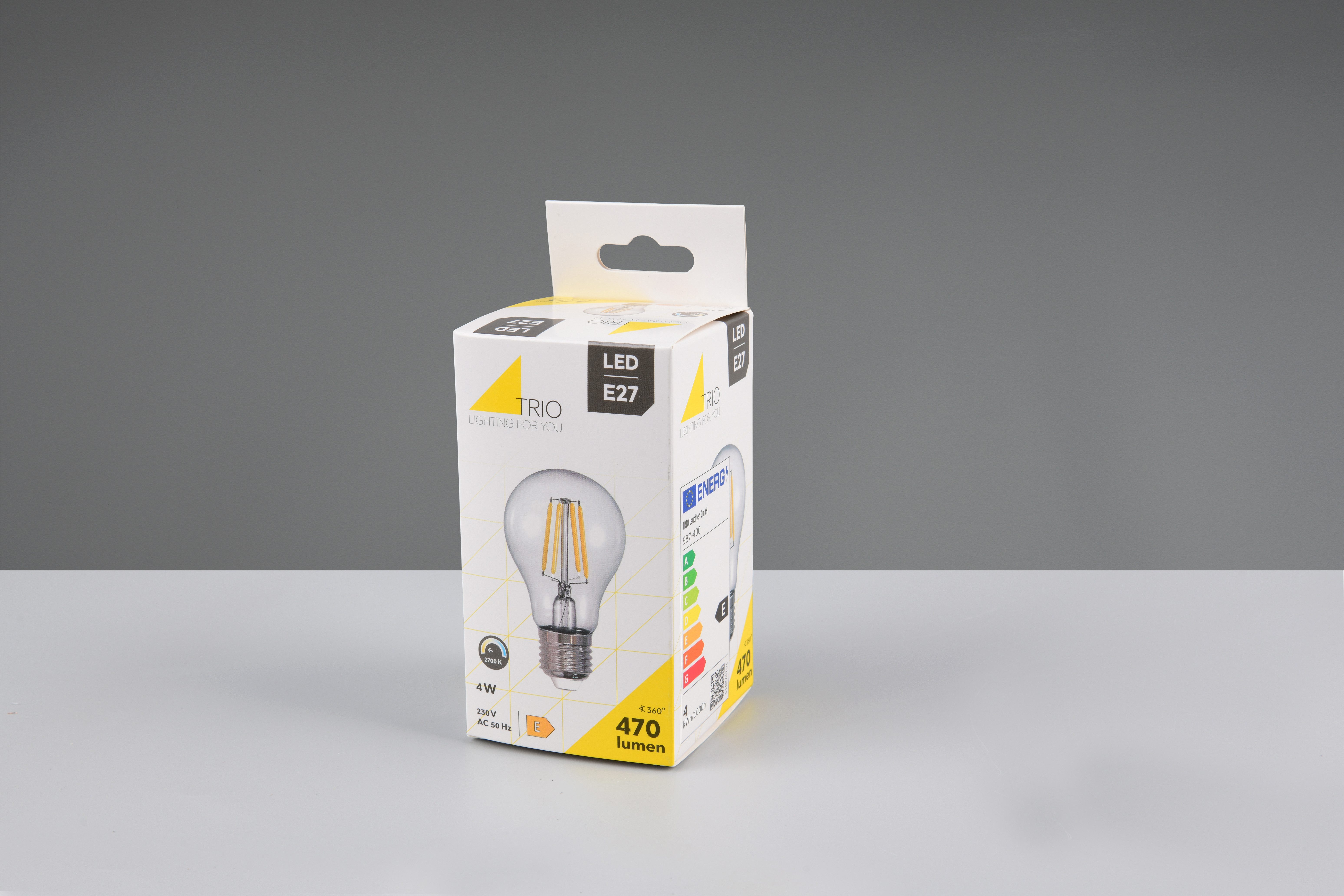 TRIO Leuchten LED-Filament Leuchtmittel Set E27, E27, 3 St., Warmweiß, 3er Set Filament Leuchtmittel E27 Fassung, Glühbirne E27 LED warmweiß