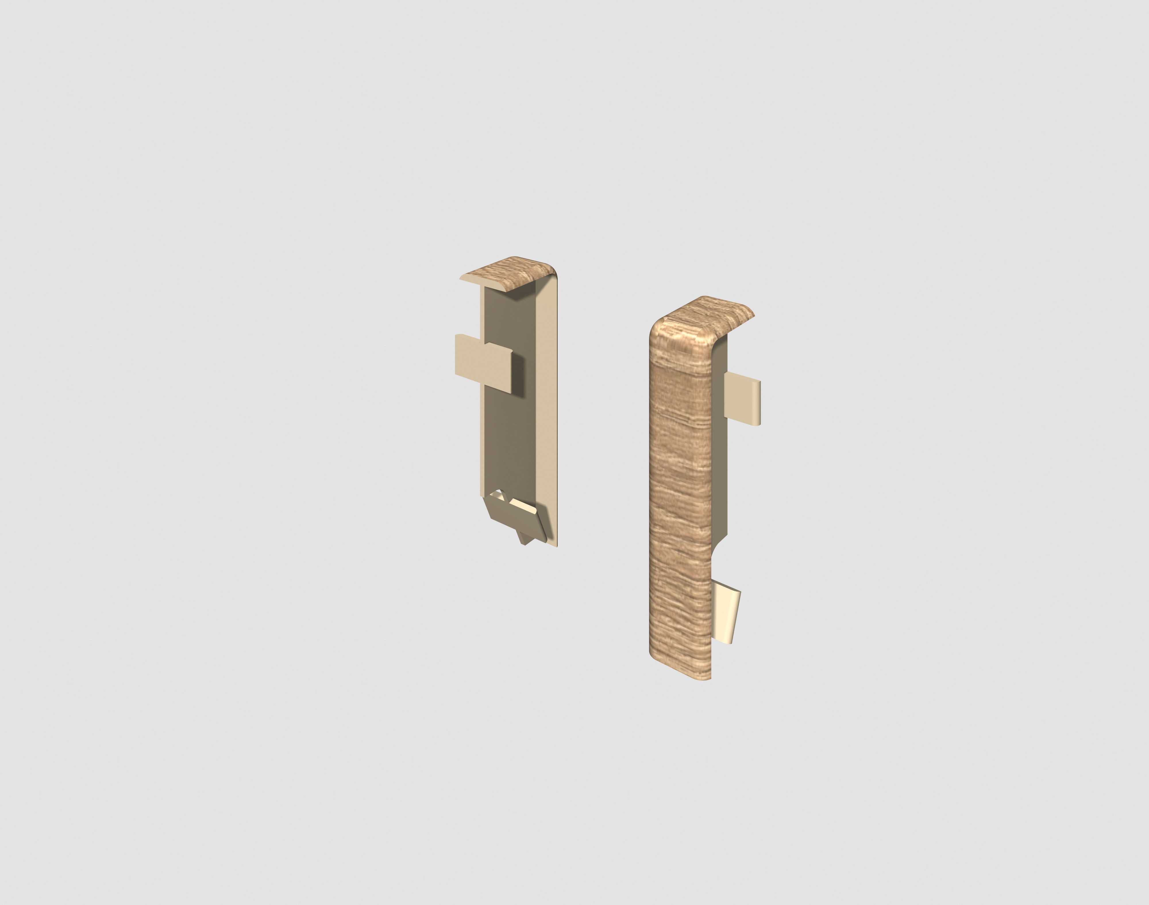 EGGER Sockelleisten-Zwischenstücke Eiche taupe, L: 1.6 cm, H: 5.9 cm, 2-St., neues kubisches Profil; 2 Stück