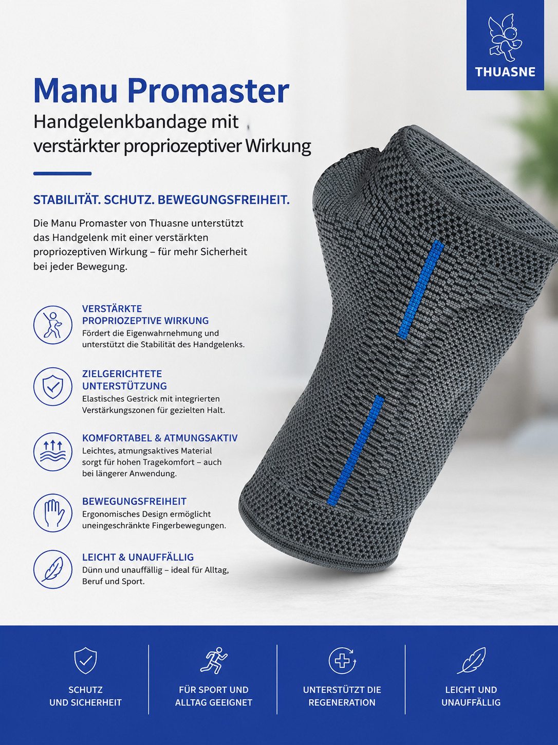 Thuasne Handgelenkbandage Manu Promaster mit Stabilisierungsschiene