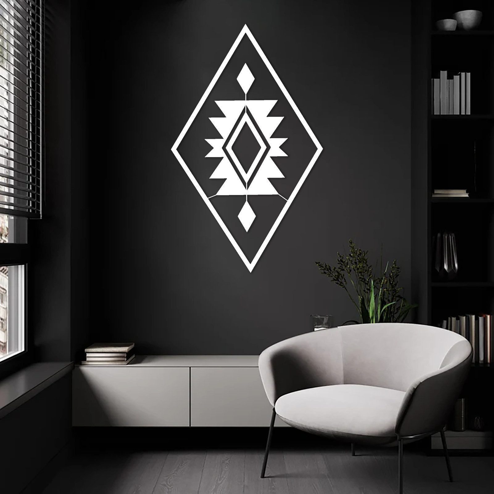 Jumpeak Wanddekoobjekt Antiker Wandschmuck aus Metall, Dreidimensional, Vintage., Hergestellt aus Metall,Schwarz,Weiß,4 Größe