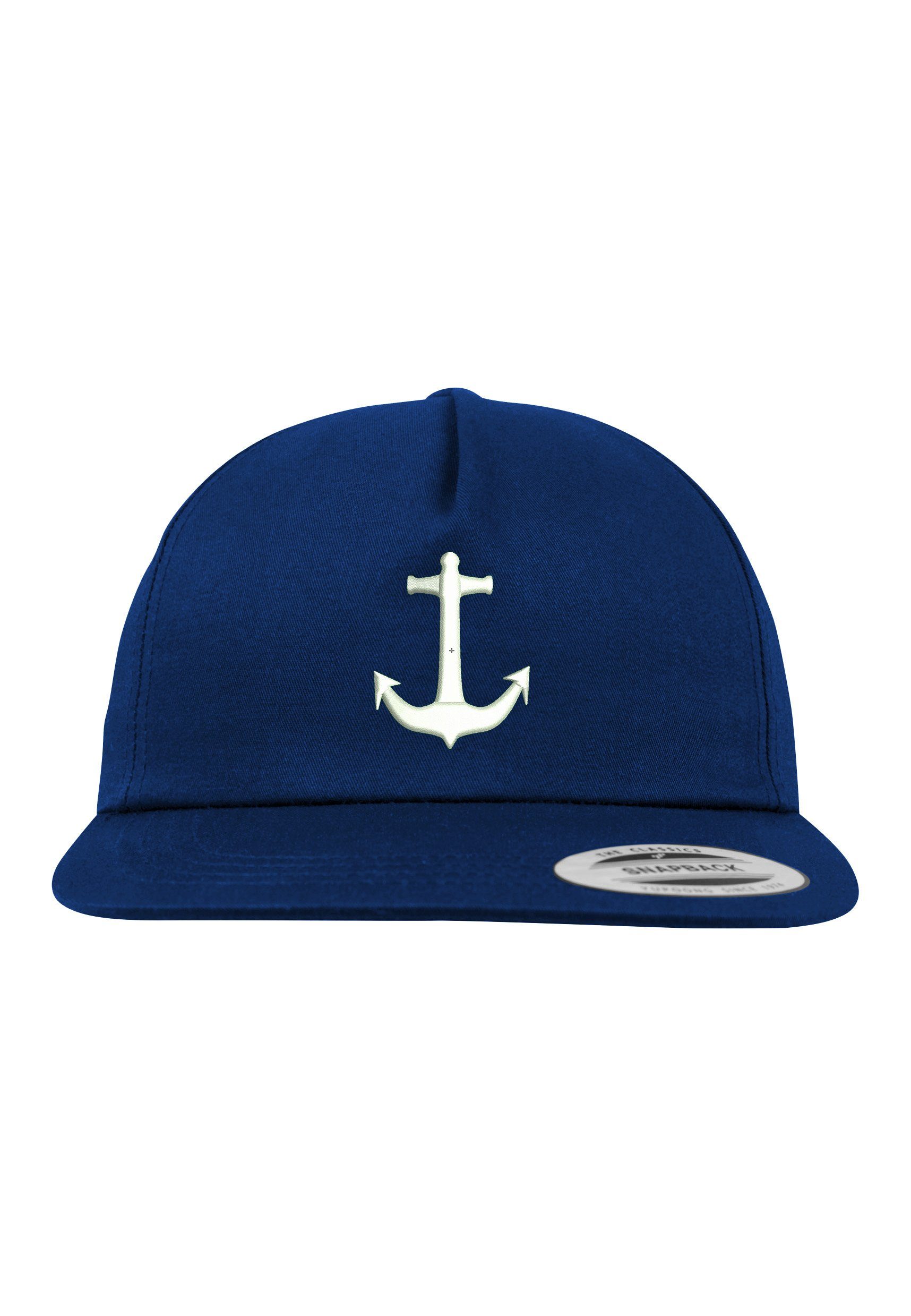 Baseball mit modischer Youth Cap 1 Anker Stickerei Snapback Navyblau Designz Unisex Logo Cap