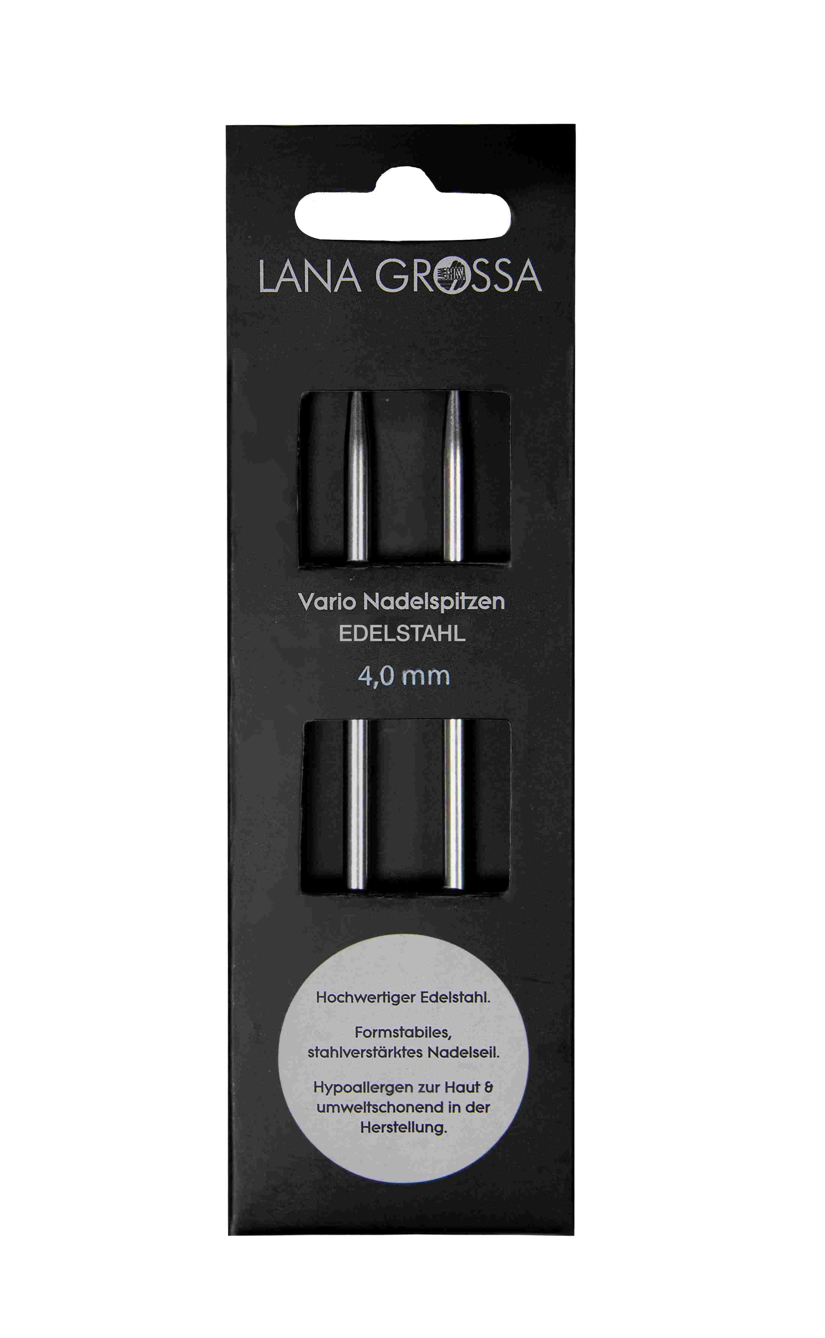 LANA GROSSA Stricknadeln Nadelspitzen Vario EDELSTAHL kurz