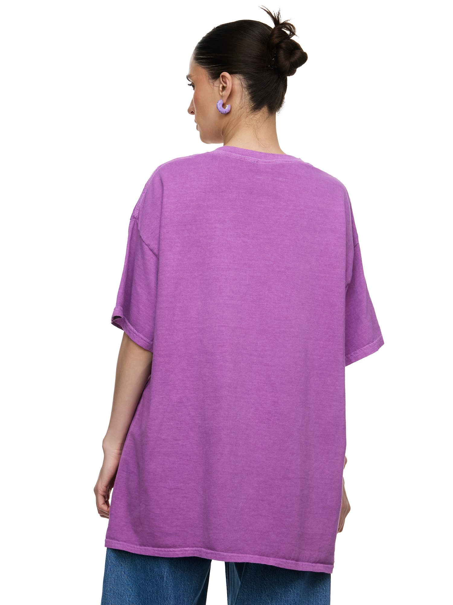 Worldclassca T-Shirt Worldclassca Oversized Print OUT OF OFFICE T-Shirt lang Oberteil PRINT - OUT OF OFFICE - SLOW LIVING BY THE SUN