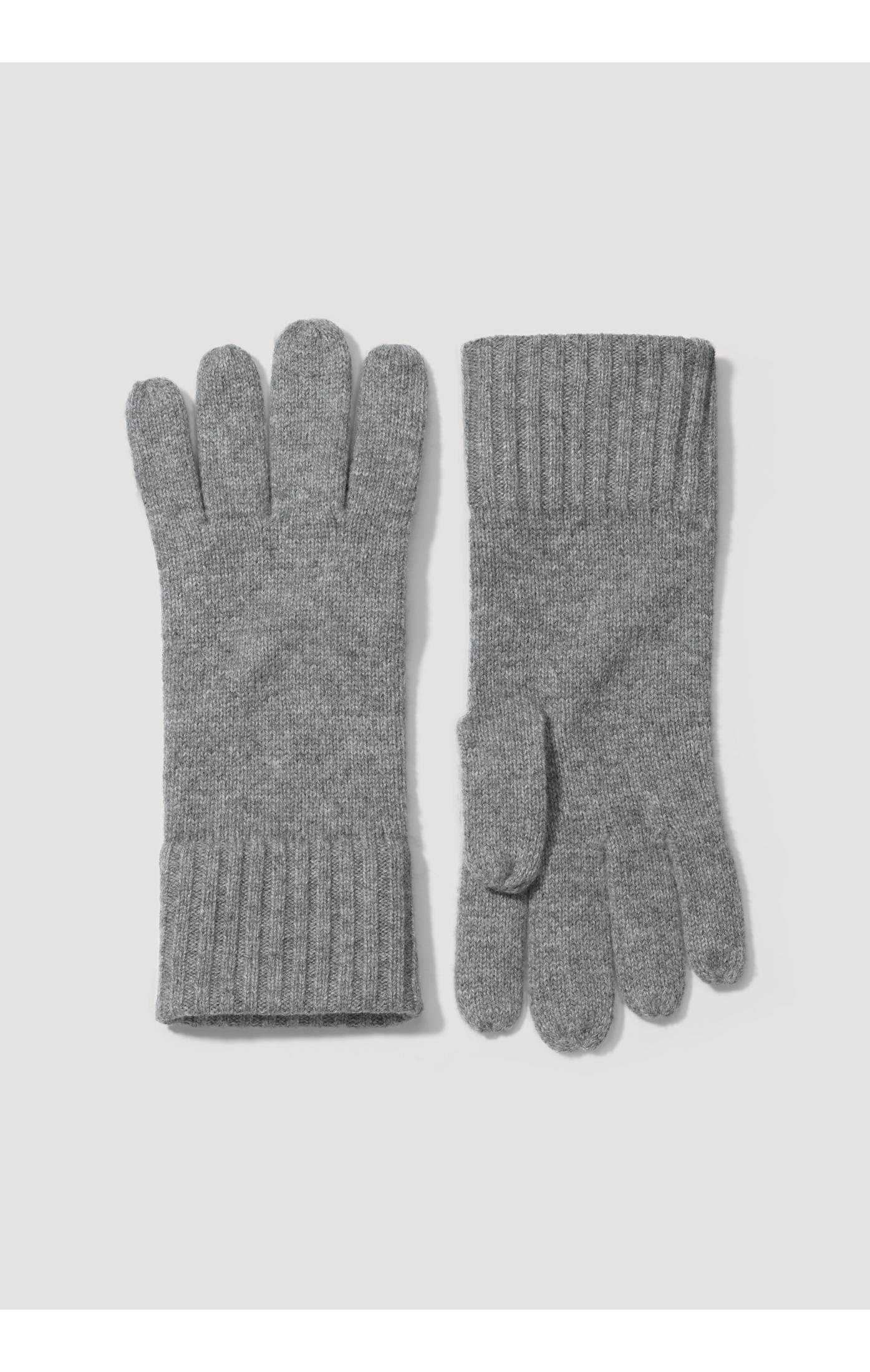 Hessnatur Strickhandschuhe grau Fingerhandschuhe mit Kaschmir Schurwolle aus
