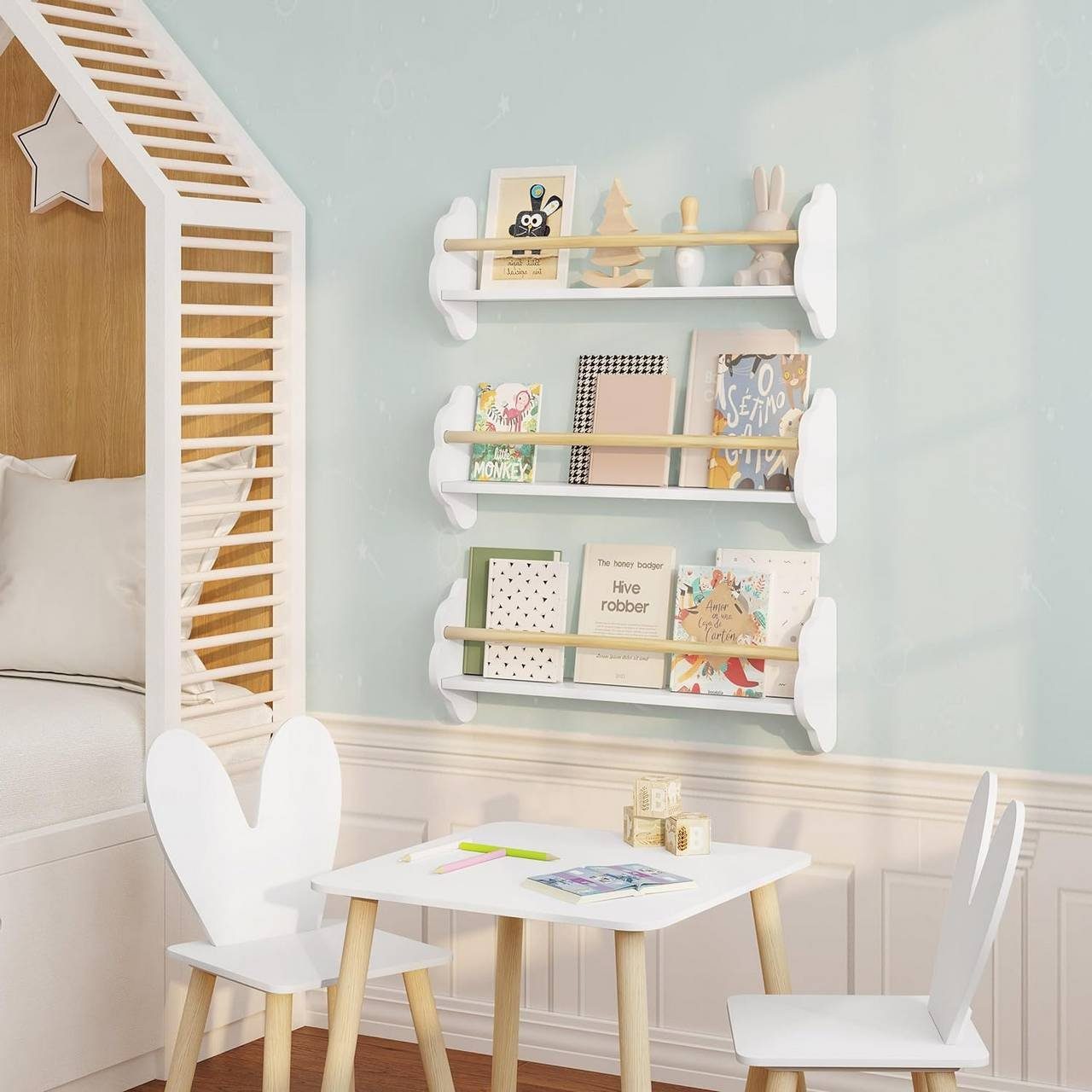 Woltu Kinderregal, 3-tlg., Kinderbücherregal Wandregal aus günstig online kaufen