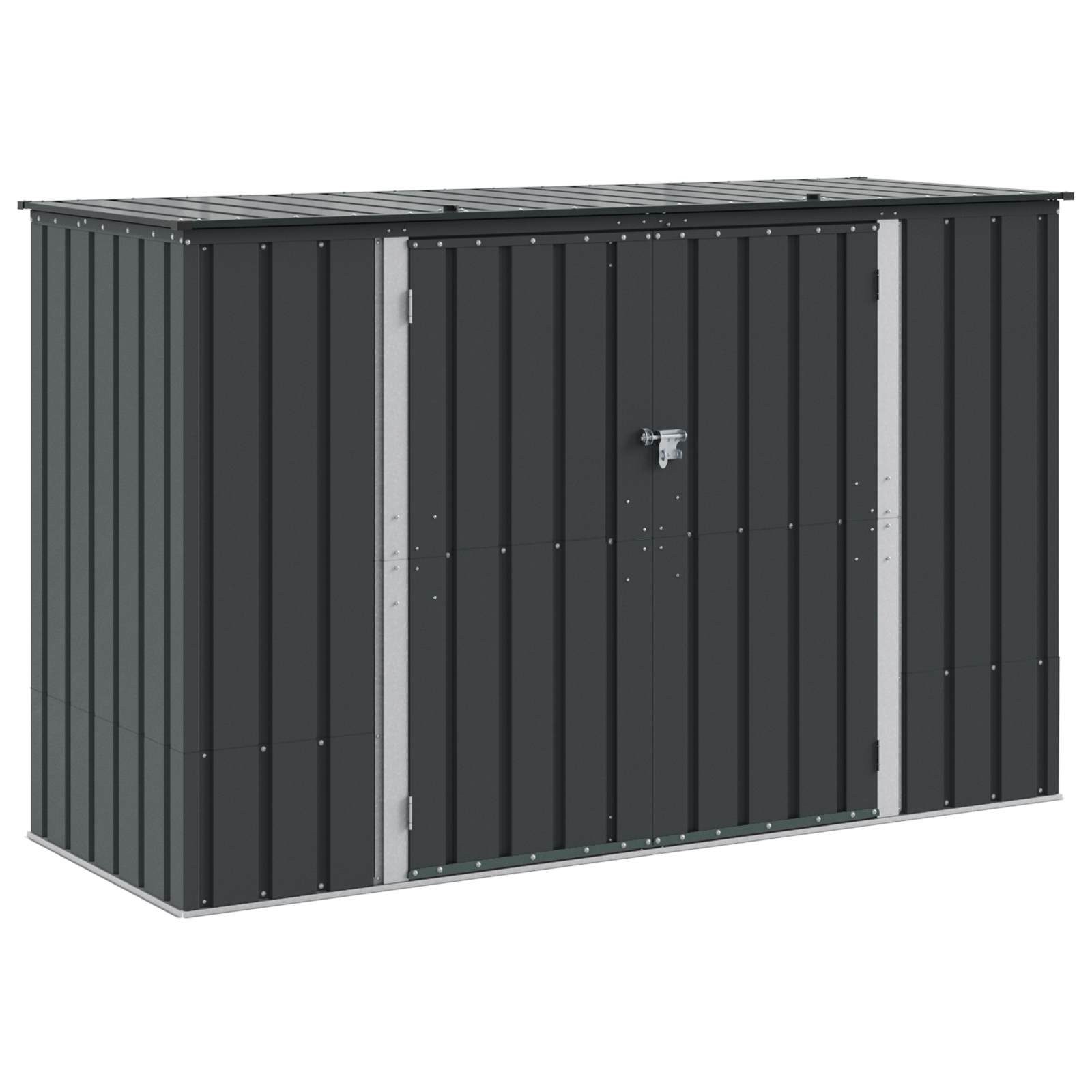 vidaXL Gartenhaus Gartenlagerbox Schwarz 214 x 82 x 132 cm Stahl