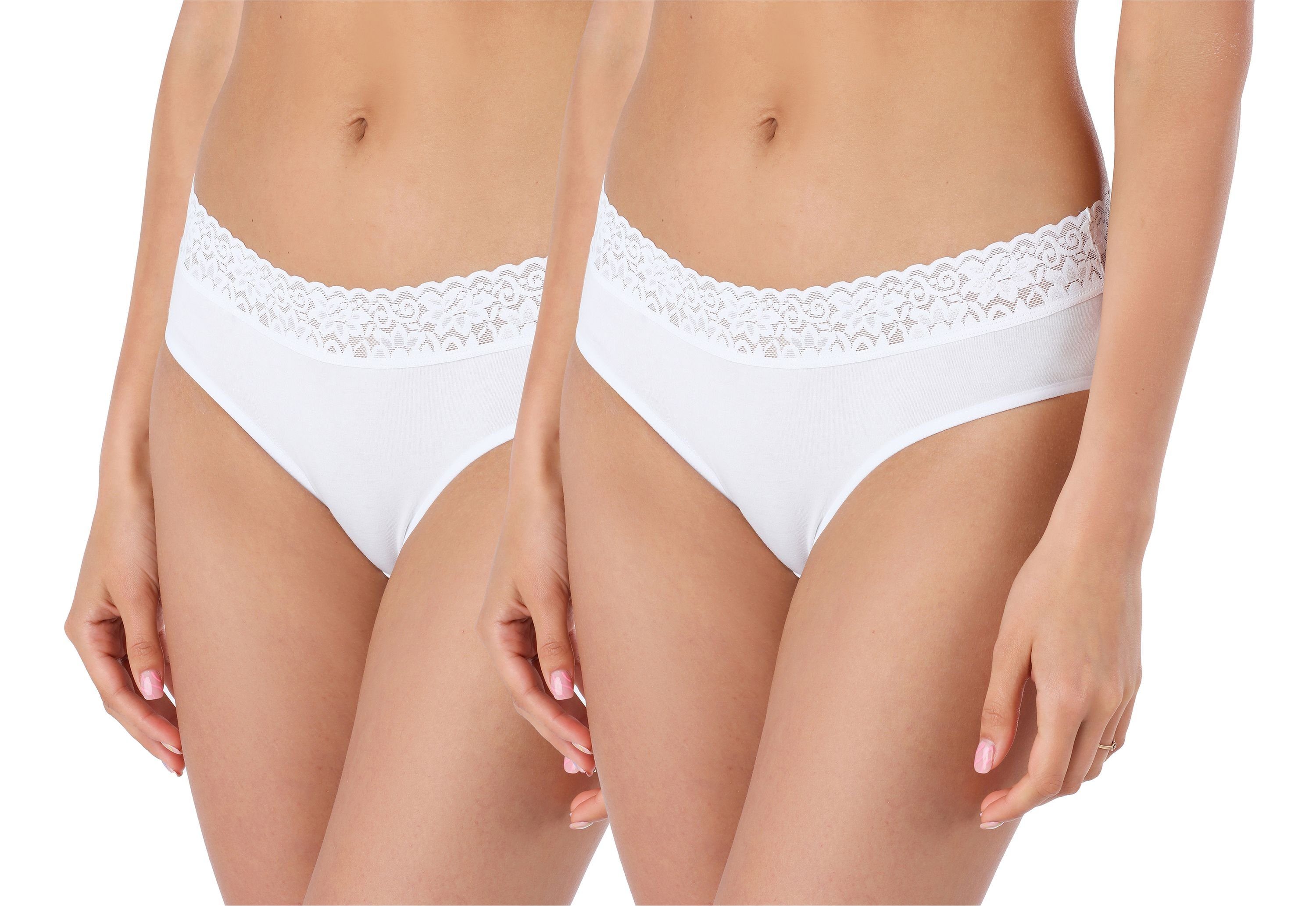 Bellivalini Slip Damen Slip BLV50-191 (1-St) 2Pack-WeißWeiß