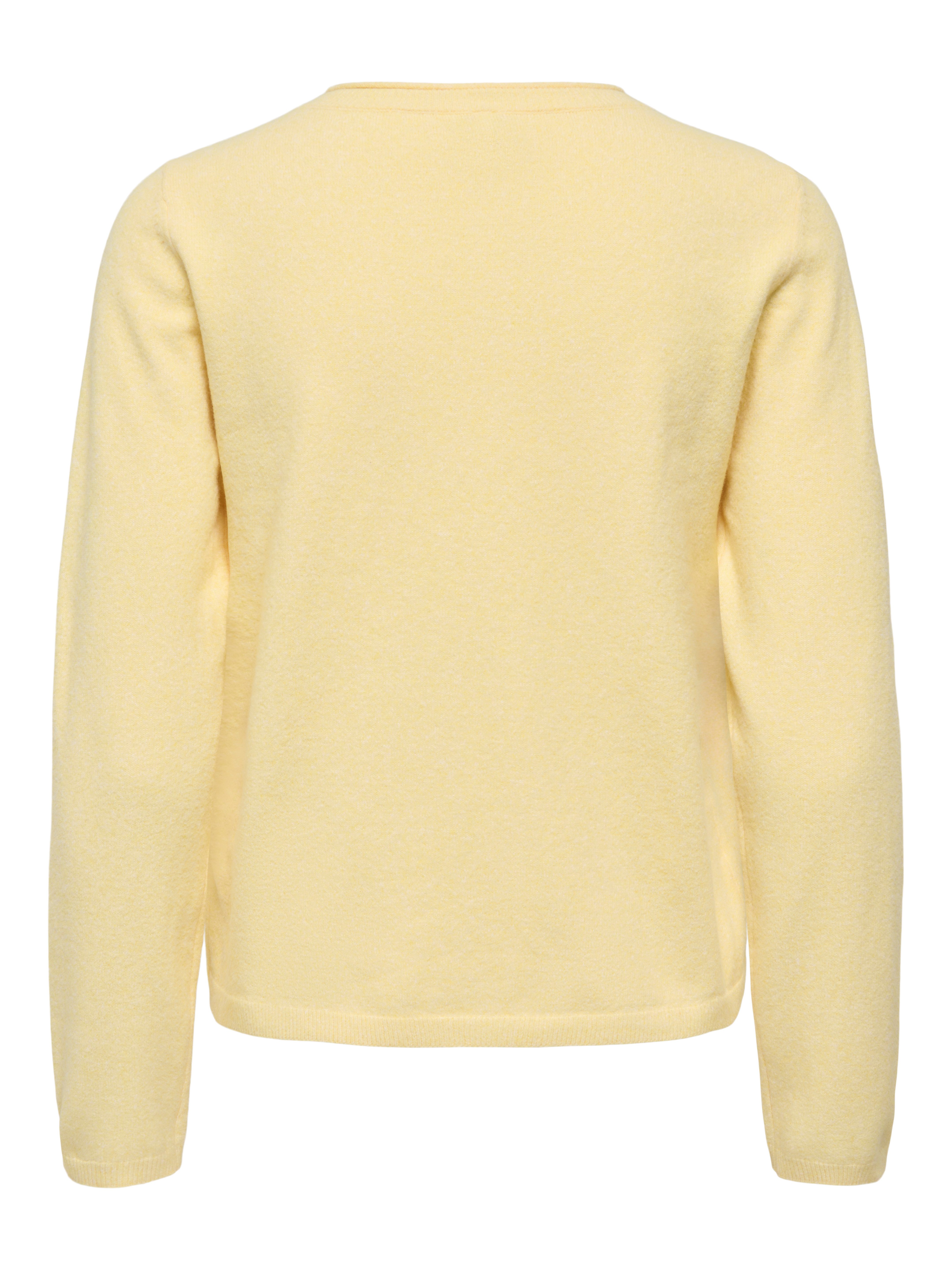 ONLY Strickjacke ONLLOYAL LIFE LS O-NECK BUT CAR KNT NOOS gerippte Ärmelbündchen