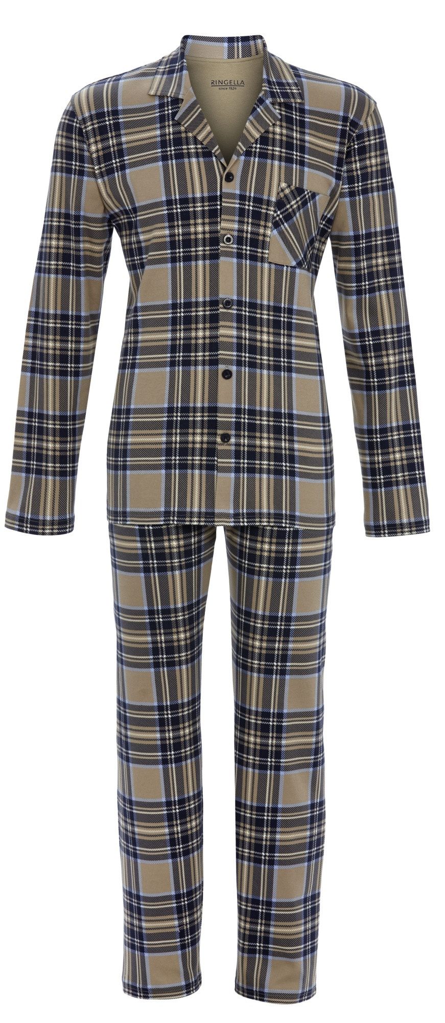 Ringella Pyjama mit durchgehender Knopfleiste und Reverskragen günstig online kaufen