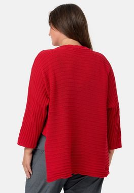 Kekoo Strickpullover Strickshirt im asymmetrischem Stil aus 100% Baumwolle 'Pure'