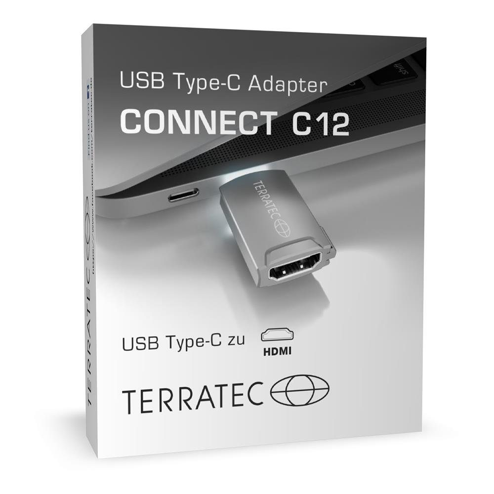 Terratec CONNECT C12 Computer-Adapter USB-C zu HDMI, für Notebook, Smartphone und Tablet, Anschluss an Bildschirm