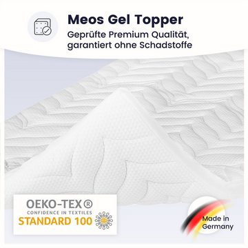 Topper Gel-Schaum Topper (8 cm), Meos, 8 cm hoch, Gelschaum, 90x200 cm, Made in Germany, 4-seitiger Reißverschluss, Klimaband