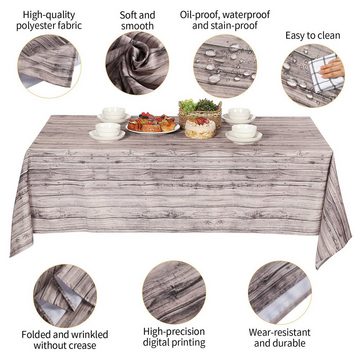 NASUM Tischdecke Hochwertige Tischbedeckung Holzoptik Maße: 213x84, Tischabdeckung im Holzstil, rustikaler Look