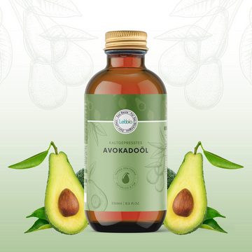 Lebbio Körperöl Avocado Öl - Feuchtigkeitsspendend & mild im Geschmack, 250 ml Inhalt